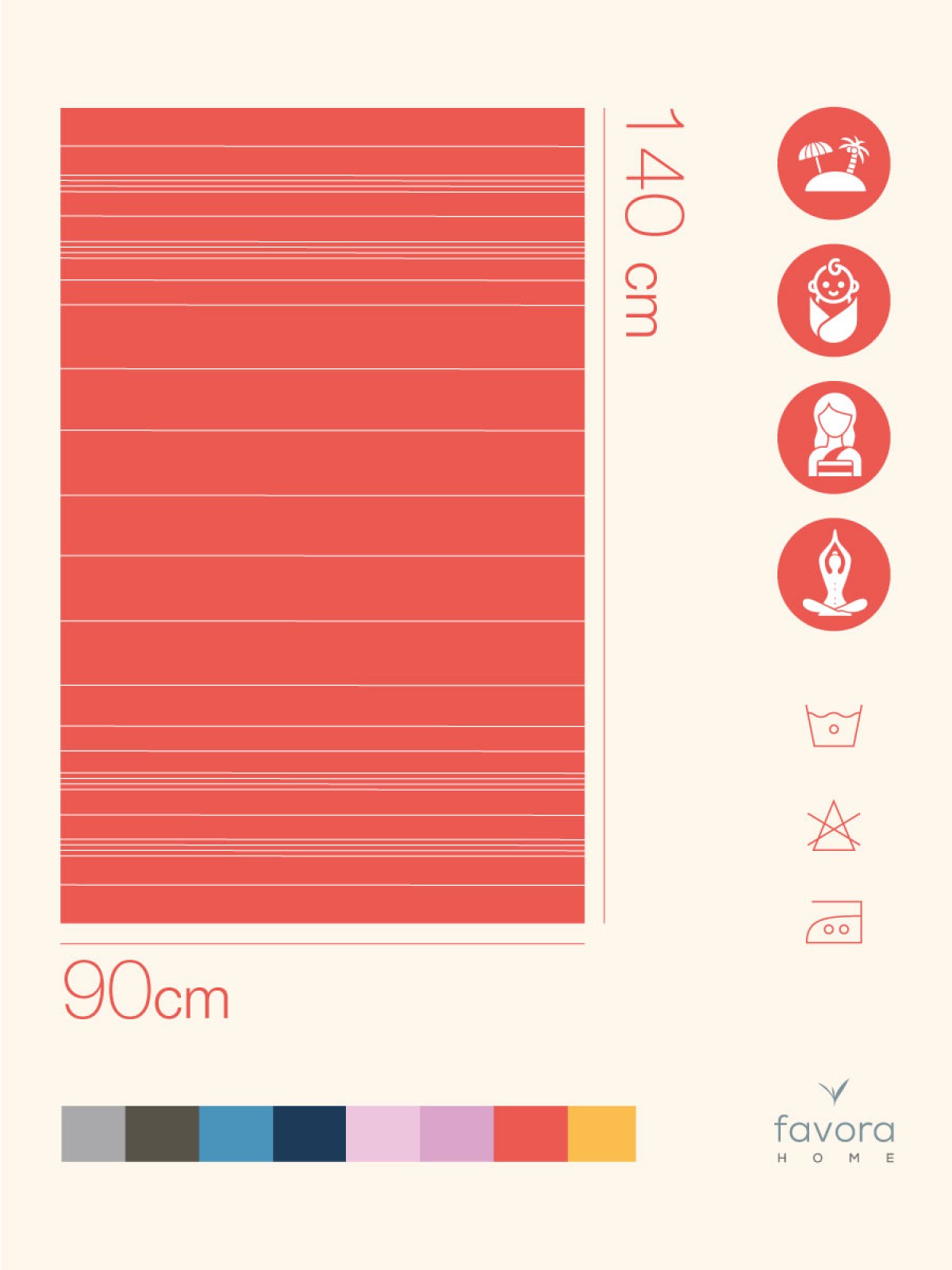 Favora Peştamal Plaj Havlusu 90x140 - Nar Çiçeği Favora Peştamal Plaj Havlusu 90x140 - Nar Çiçeği