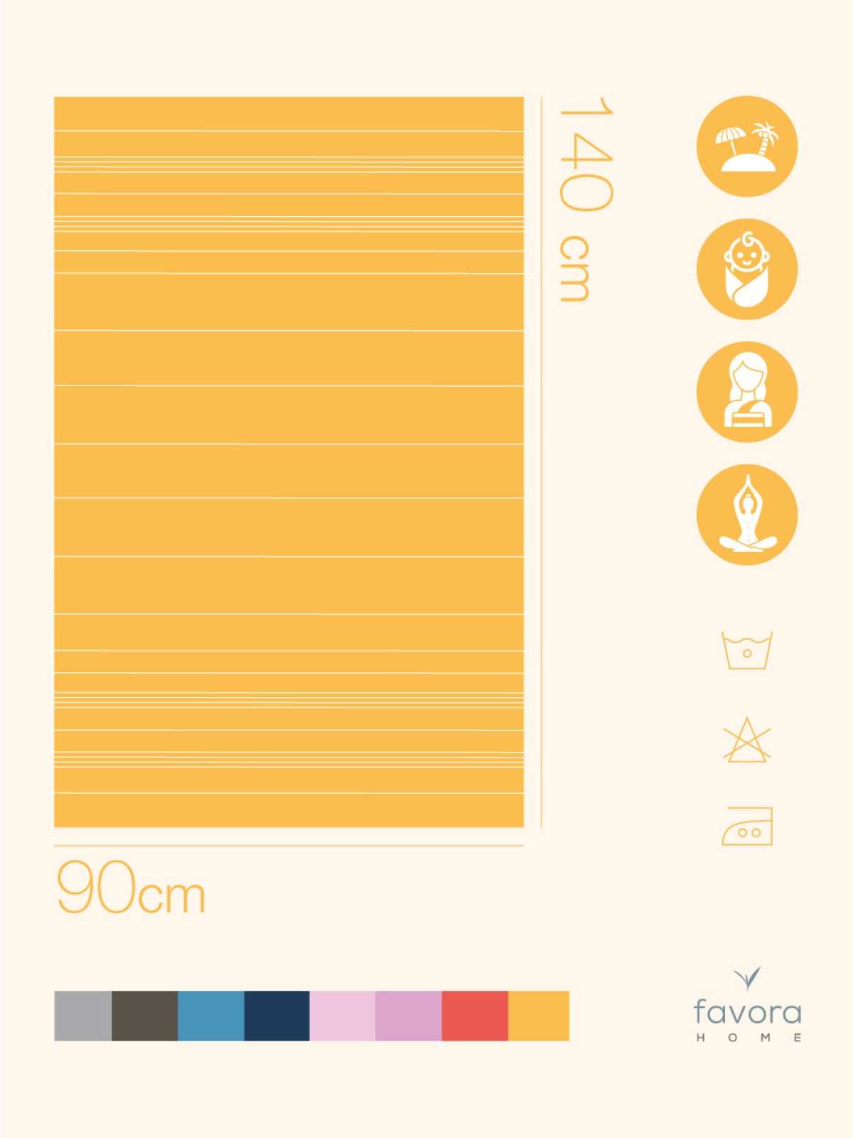 Favora Peştamal Plaj Havlusu 90x140 - Sarı Favora Peştamal Plaj Havlusu 90x140 - Sarı