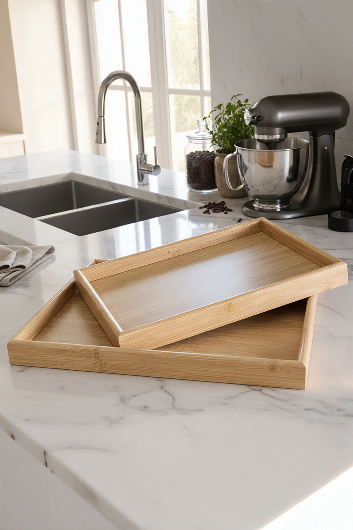 Favora Polmak 2'li Bambu Tepsi Favora Polmak 2'li Bambu Tepsi