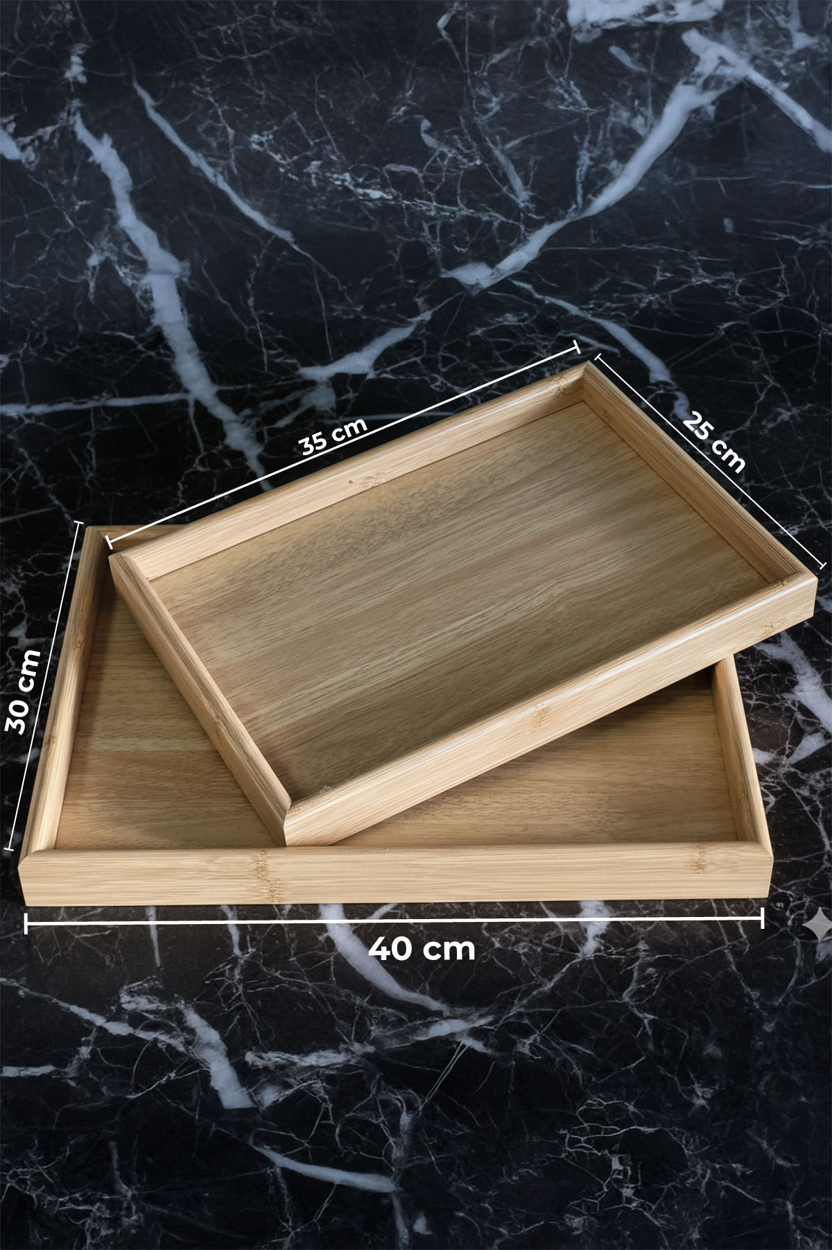 Favora Polmak 2'li Bambu Tepsi