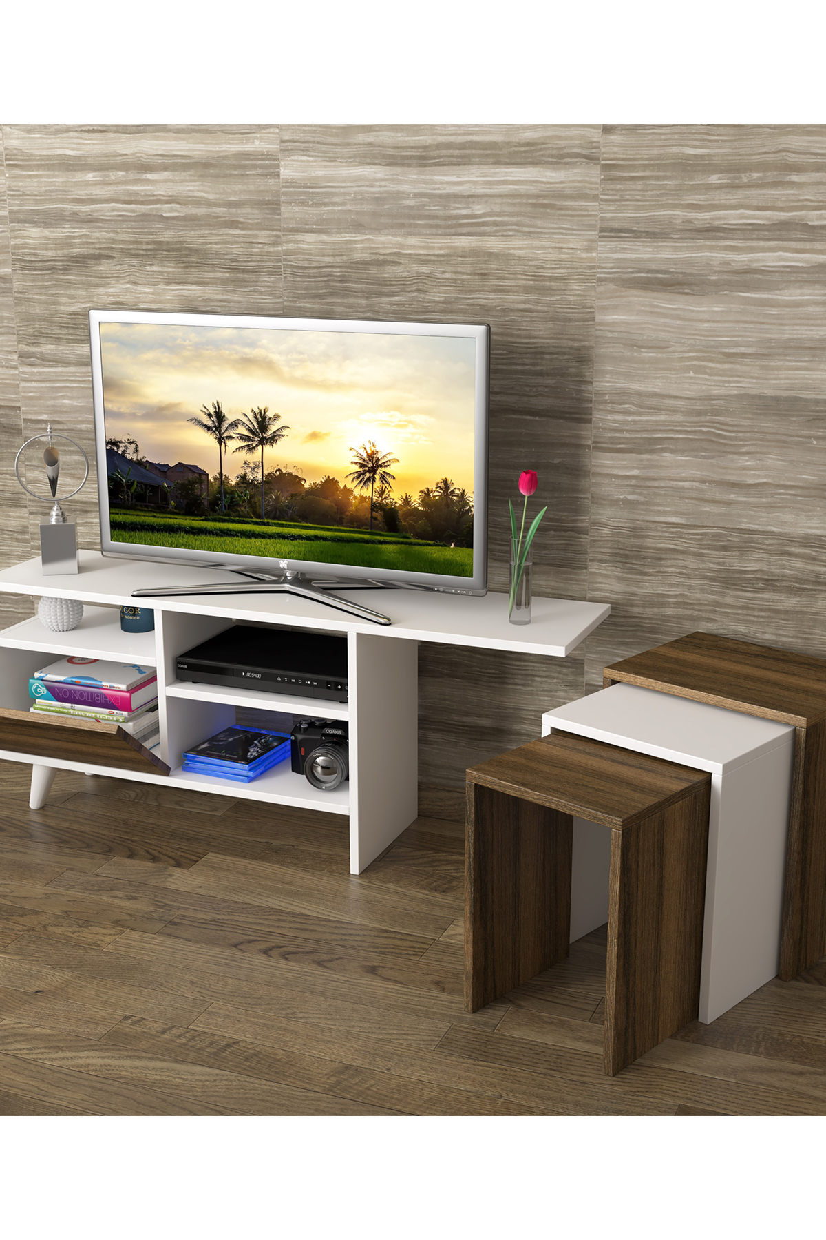 Favora Prime Zigon Sehpalı TV Ünitesi - Beyaz
