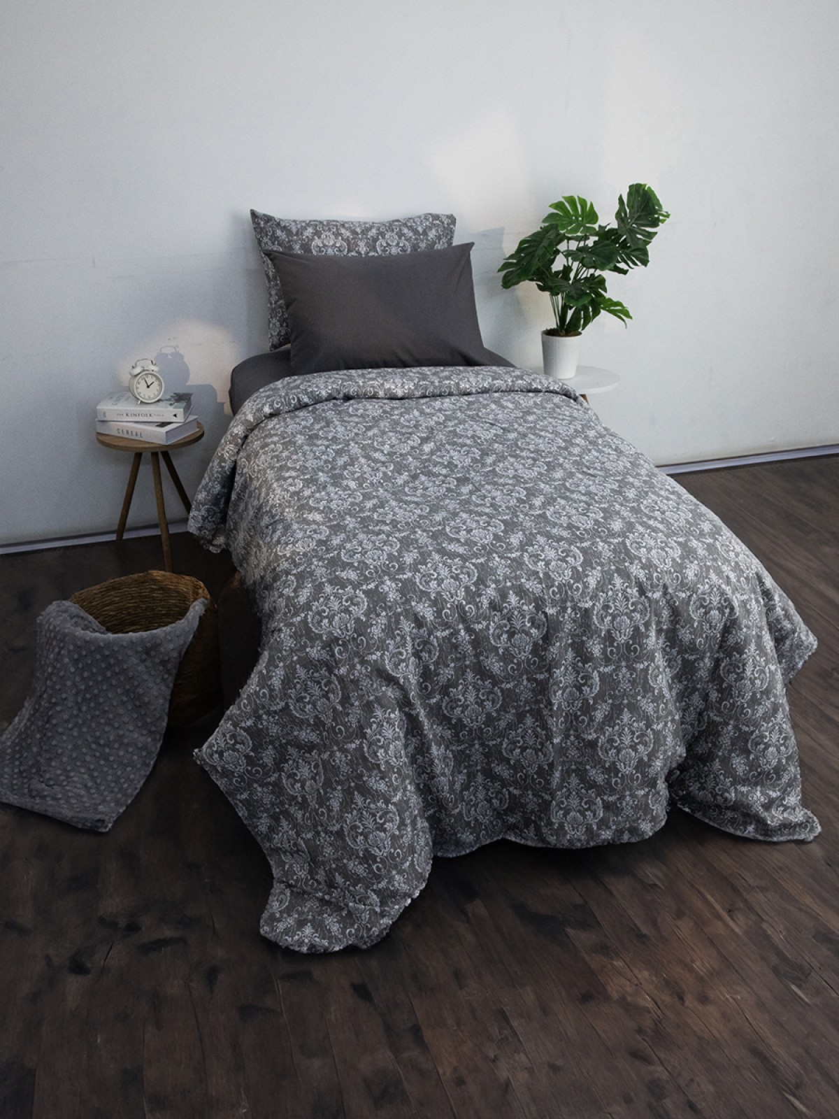 Favora Sarmal Tek Kişilik Nevresim Takımı - Antras Favora Sarmal Tek Kişilik Nevresim Takımı - Antras