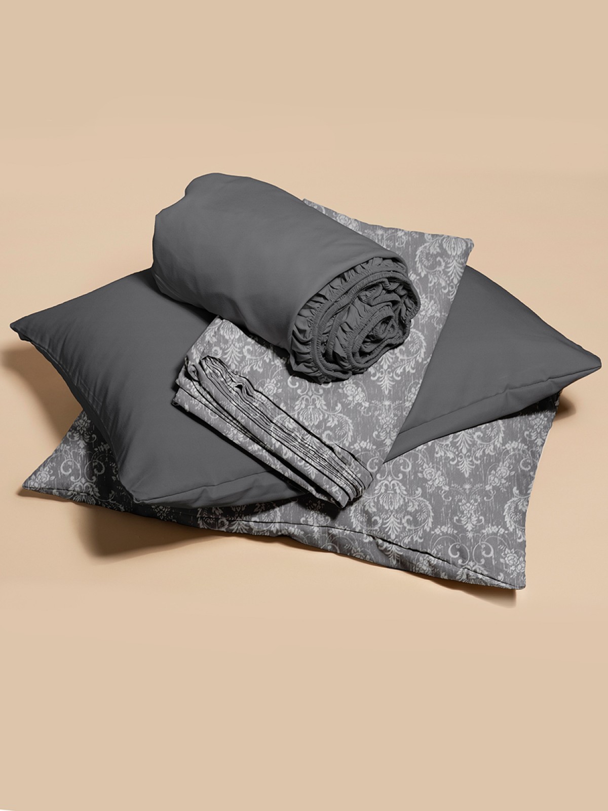 Favora Sarmal Tek Kişilik Nevresim Takımı - Antras Favora Sarmal Tek Kişilik Nevresim Takımı - Antras