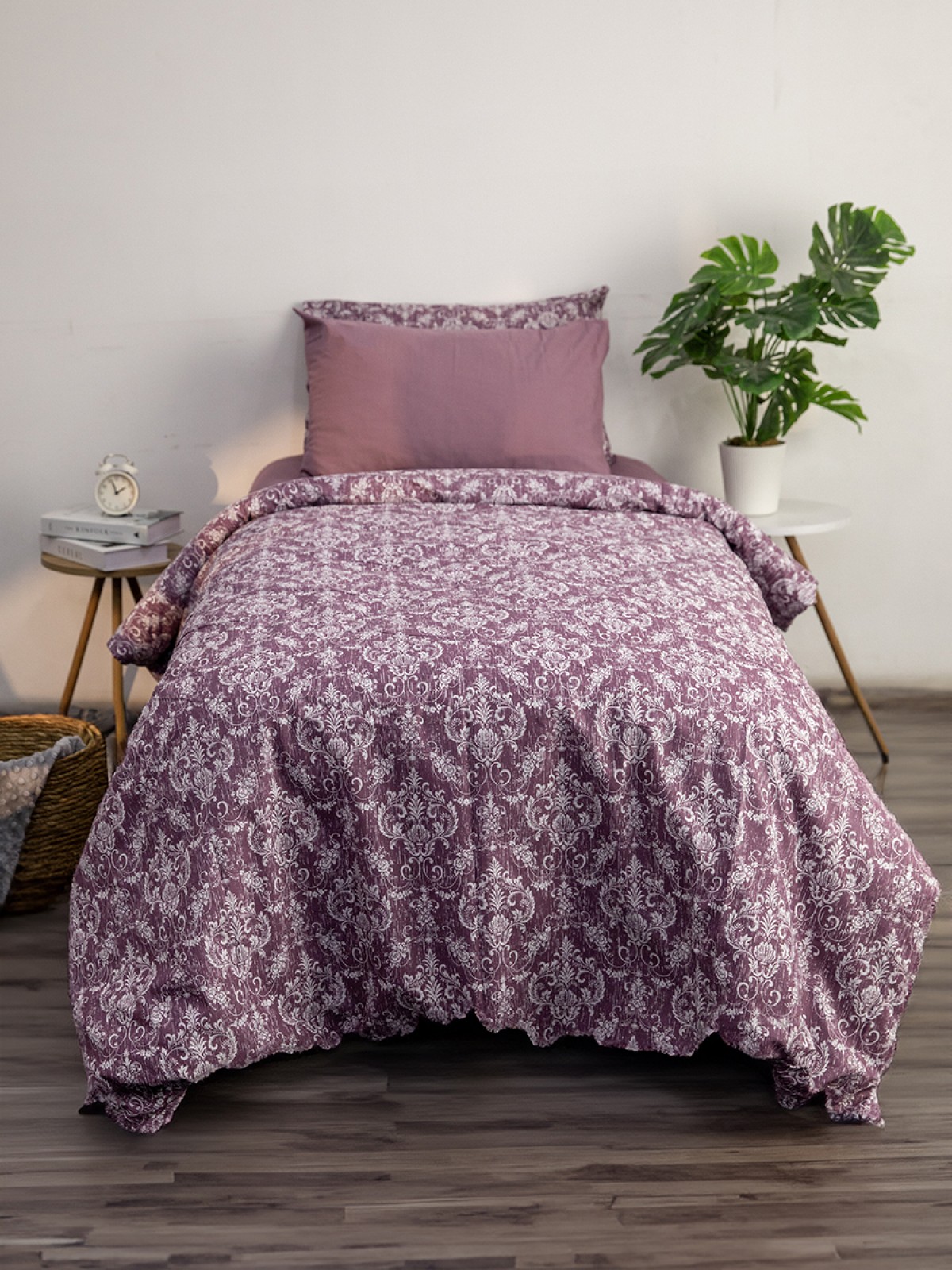 Favora Sarmal Tek Kişilik Nevresim Takımı - Mürdüm Favora Sarmal Tek Kişilik Nevresim Takımı - Mürdüm