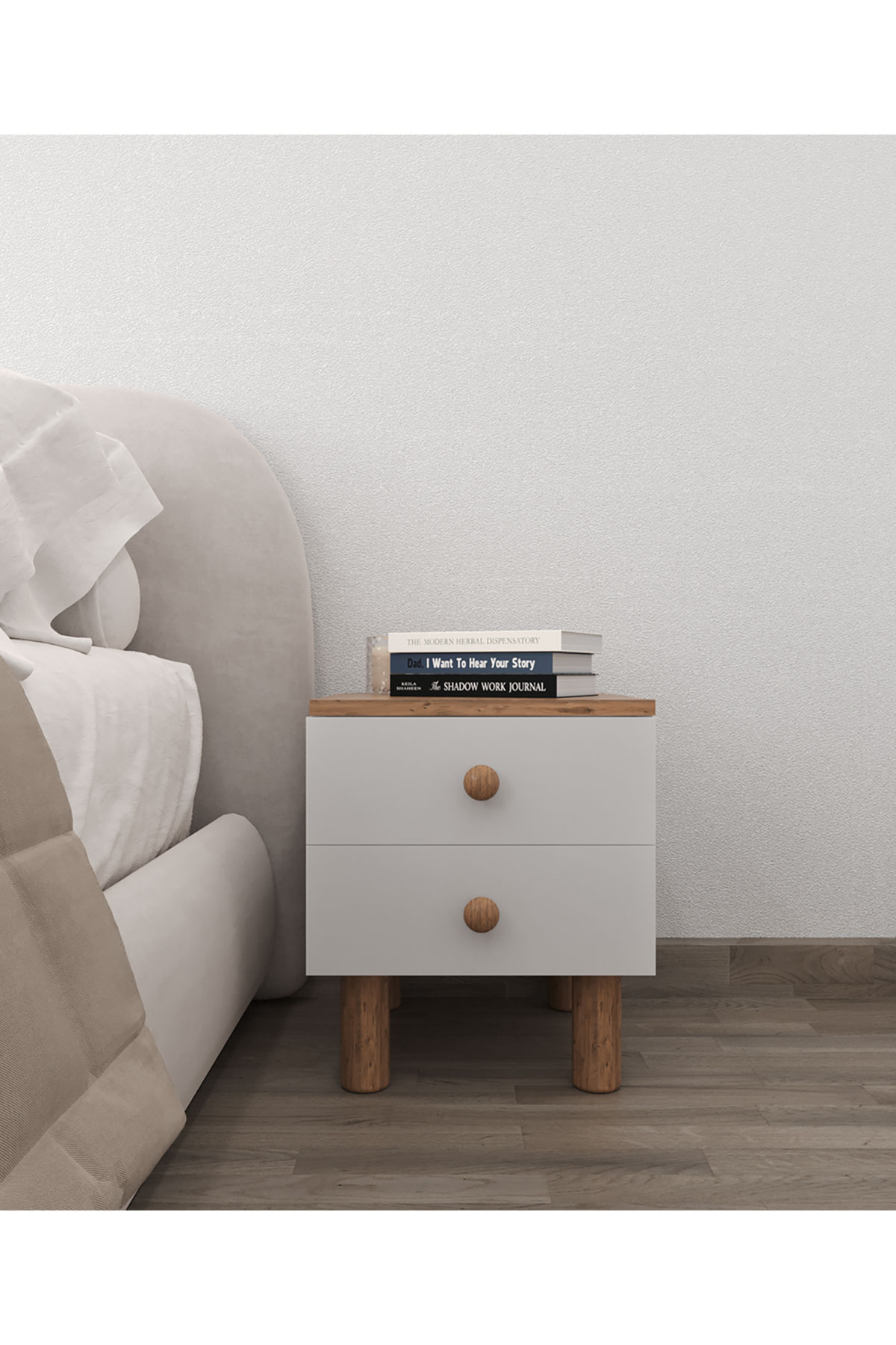 Favora Sun 2 Çekmeceli Komodin - Atlantik Çam - Beyaz Favora Sun 2 Çekmeceli Komodin - Atlantik Çam - Beyaz