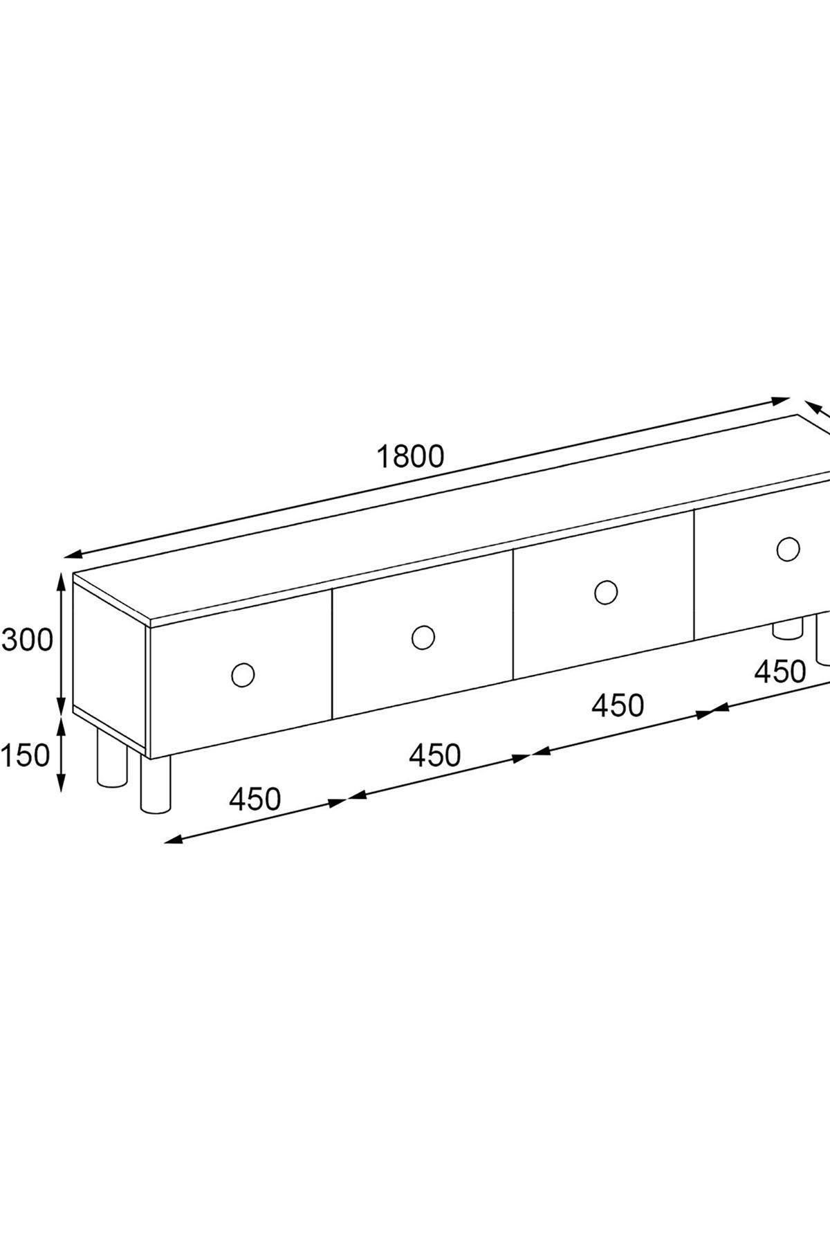 Favora Sun 4 Kapaklı Tv Sehpası - Atlantik Çam - Beyaz Favora Sun 4 Kapaklı Tv Sehpası - Atlantik Çam - Beyaz