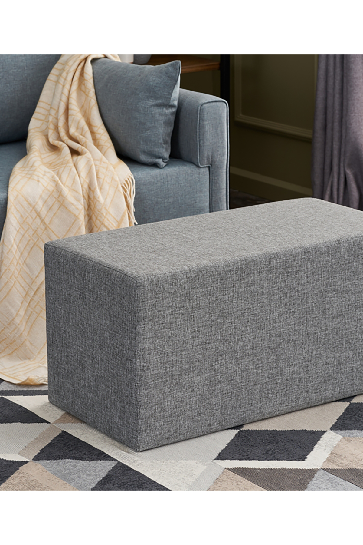 Favora Uzun Puf - Gri