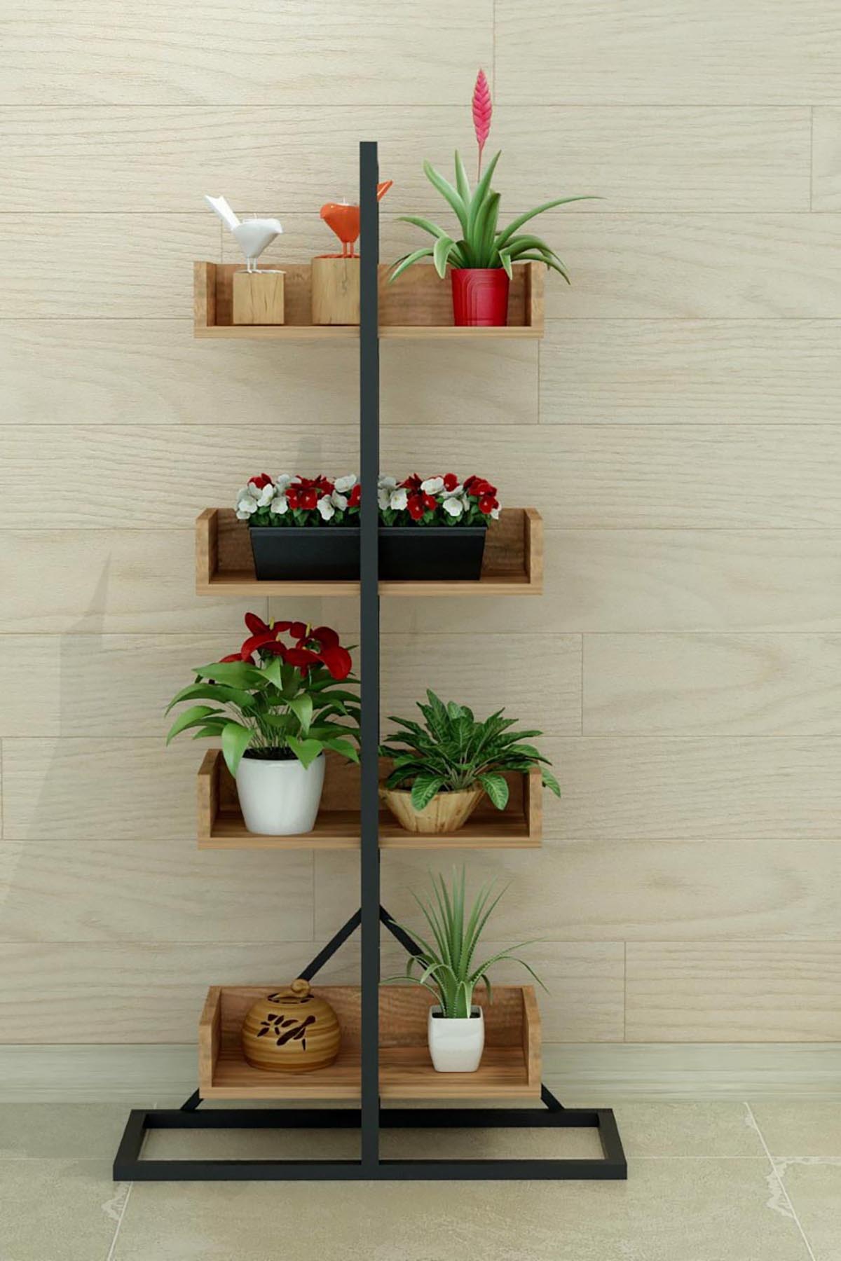 Favora Yasmin 4 Raflı Ayaklı Dekoratif Çiçeklik - Metal Favora Yasmin 4 Raflı Ayaklı Dekoratif Çiçeklik - Metal