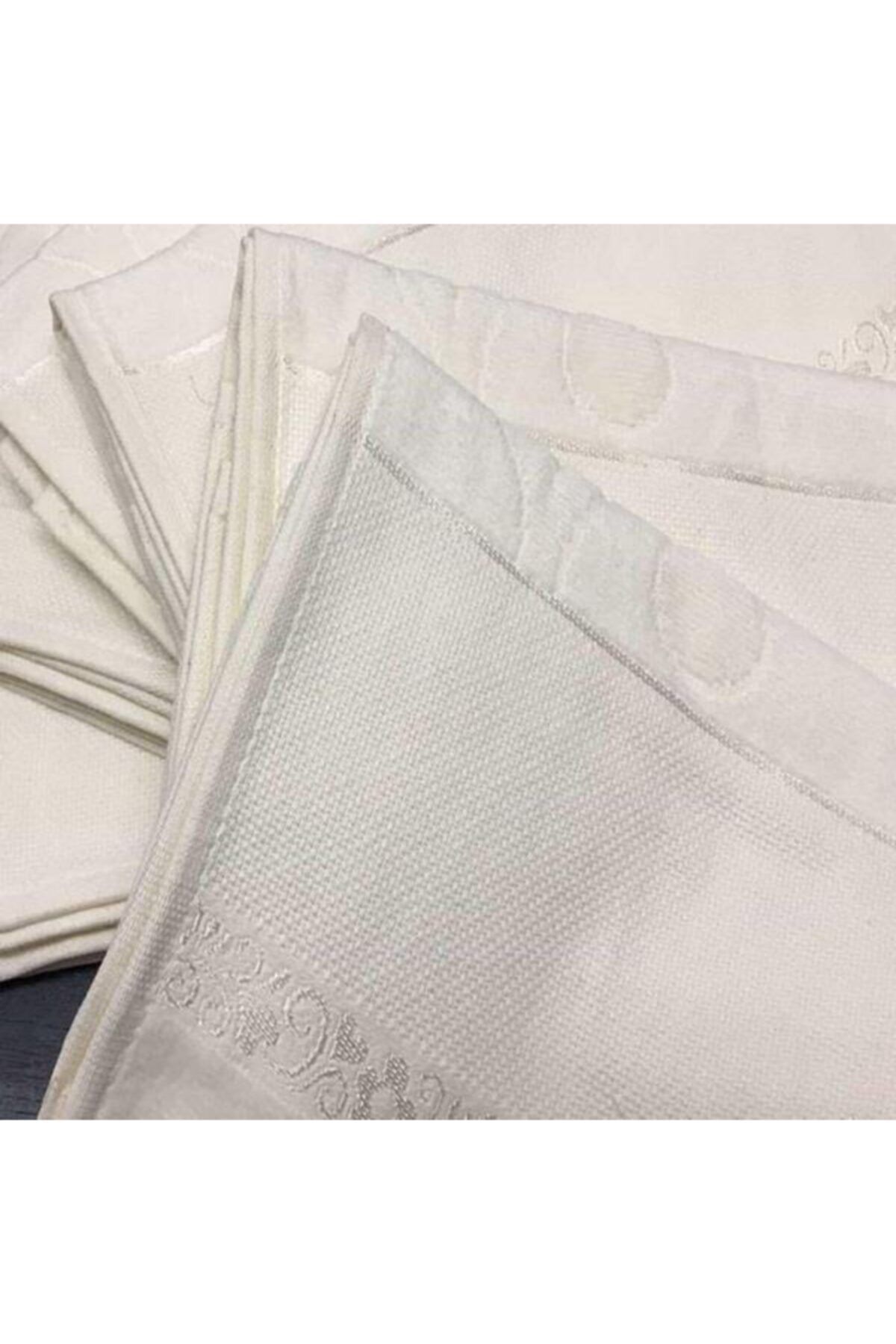 Soft Etamin Işlemelik Havlu 50*90 6lı Krem