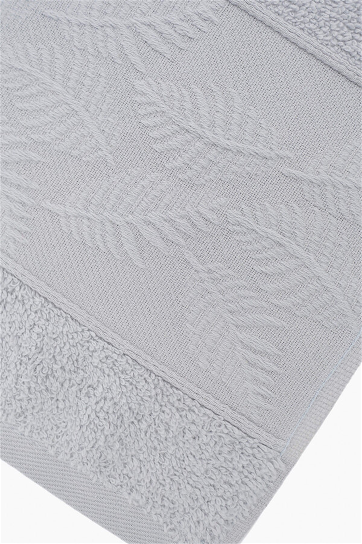 Fiesta Yaprak Bukle Jakarlı 2li El Havlusu 50x90 - Gri