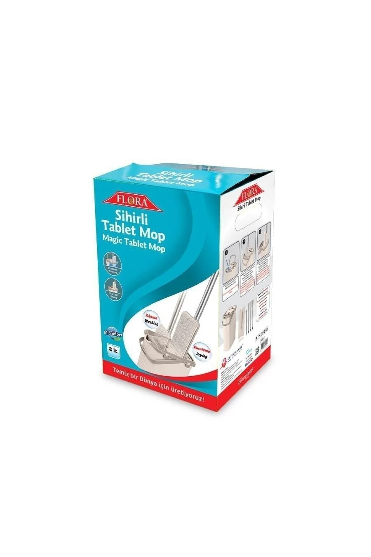 Flora Tablet Mop Temizlik Seti - Krem