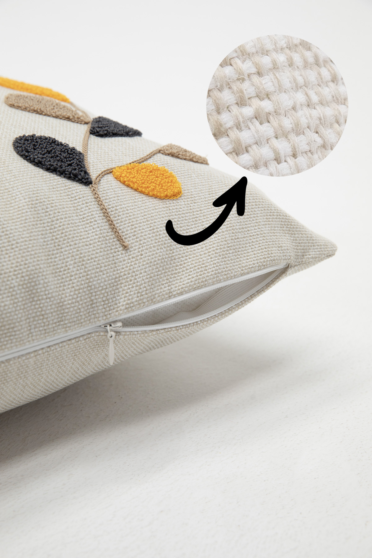 Flower Keten Punch Nakışlı 2'li Kırlent Kılıfı 42x42 - Renkli Flower Keten Punch Nakışlı 2'li Kırlent Kılıfı 42x42 - Renkli