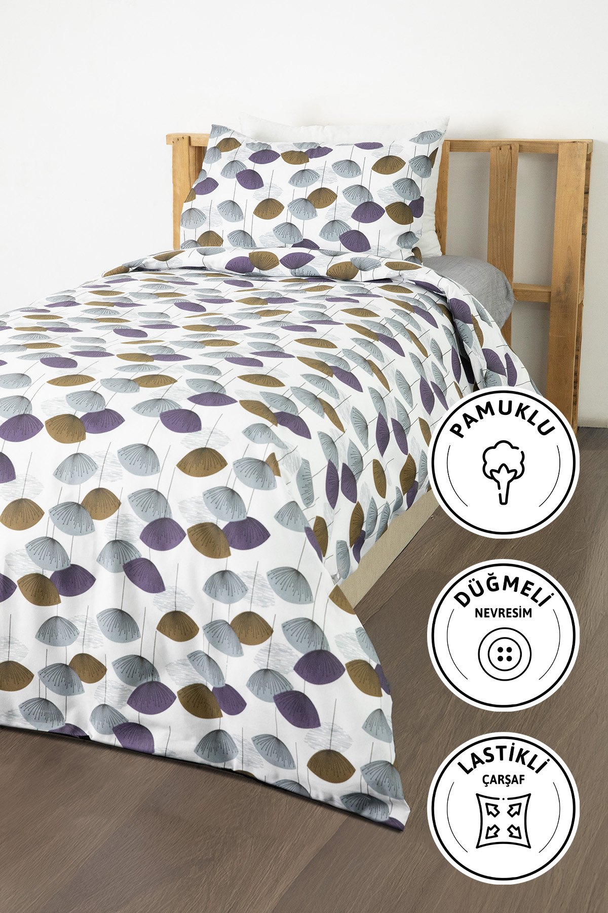 Forest Ranforce Tek Kişilik Nevresim Takımı - Mor Forest Ranforce Tek Kişilik Nevresim Takımı - Mor