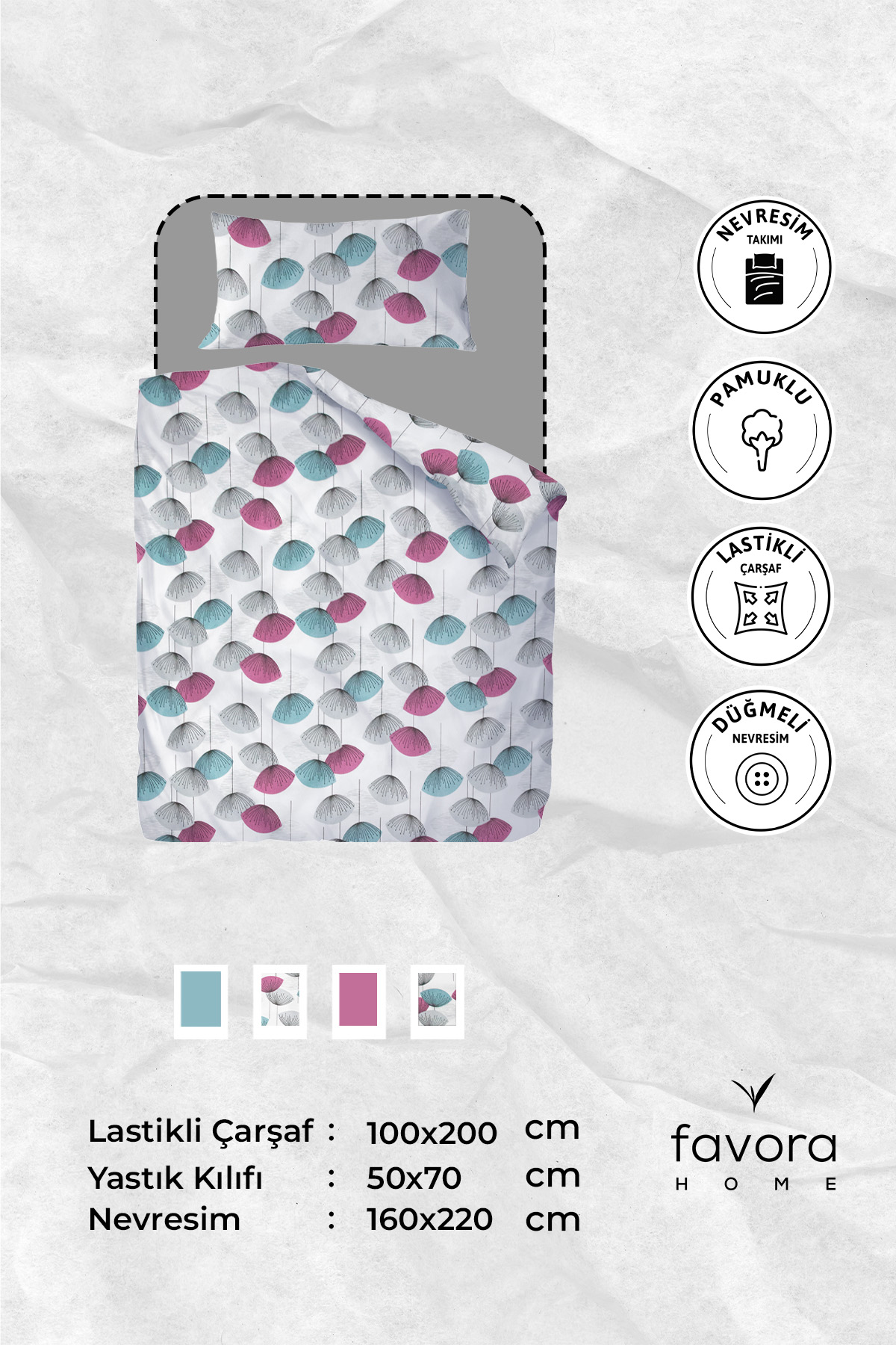 Forest Ranforce Tek Kişilik Nevresim Takımı Pembe Forest Ranforce Tek Kişilik Nevresim Takımı Pembe