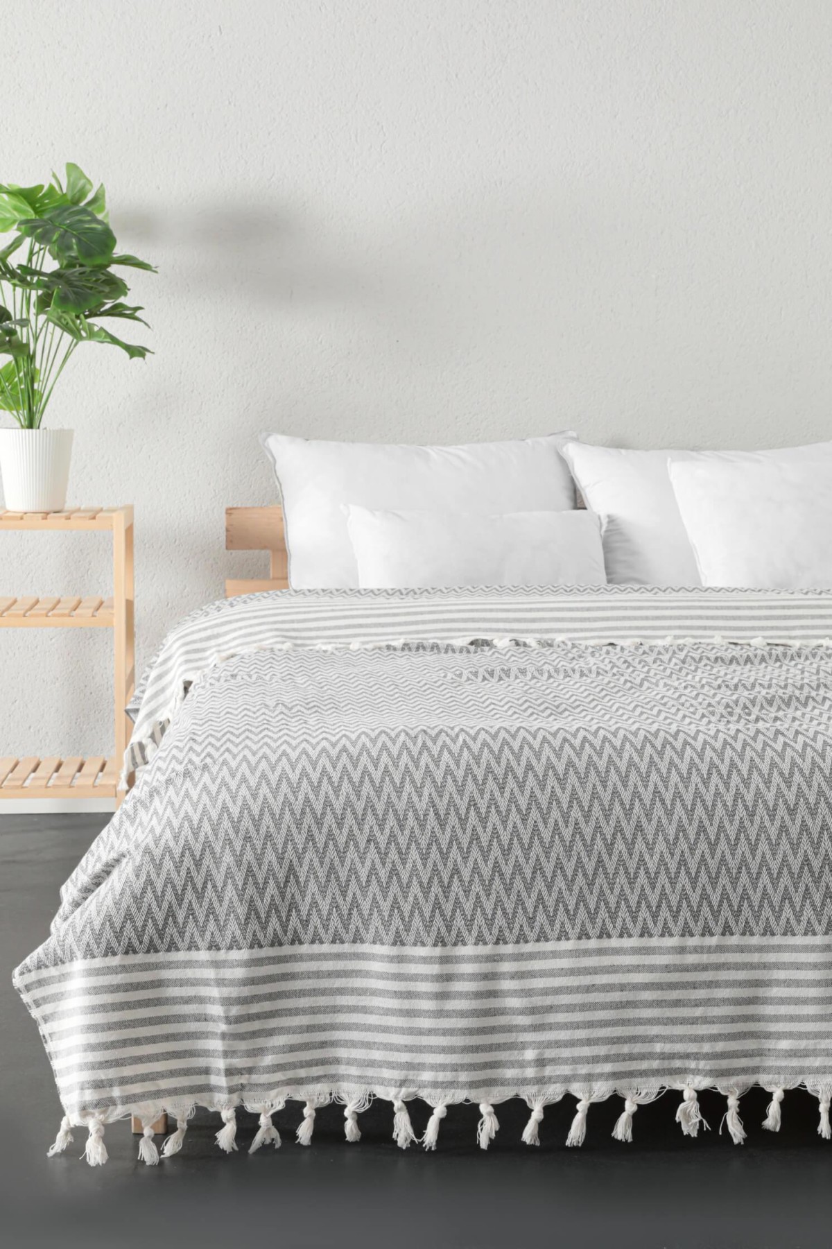 Good Night Premium Çift Kişilik Pike 200x230 - Gri