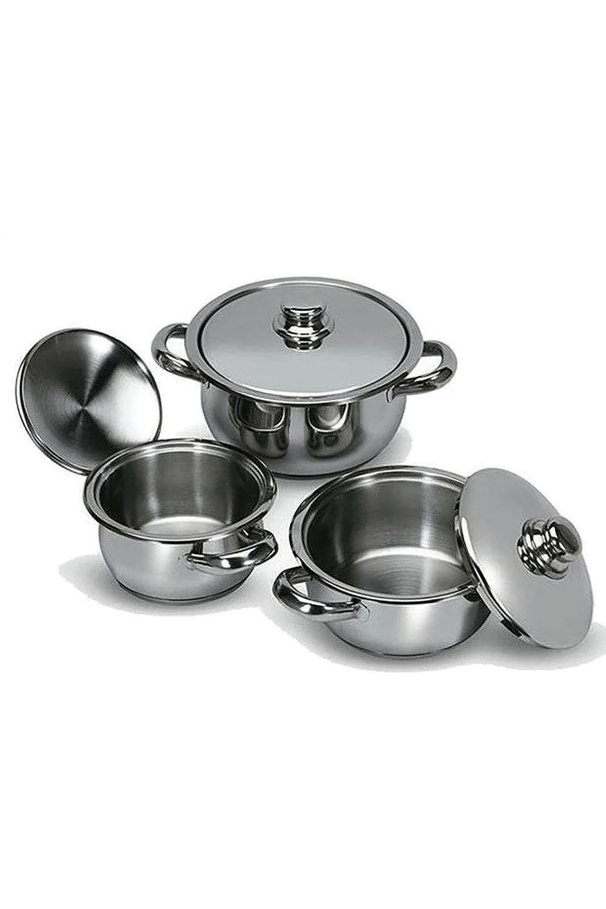 Gülsan Çakır 3 lü Çelik Kapak Tencere Seti Gülsan Çakır 3 lü Çelik Kapak Tencere Seti