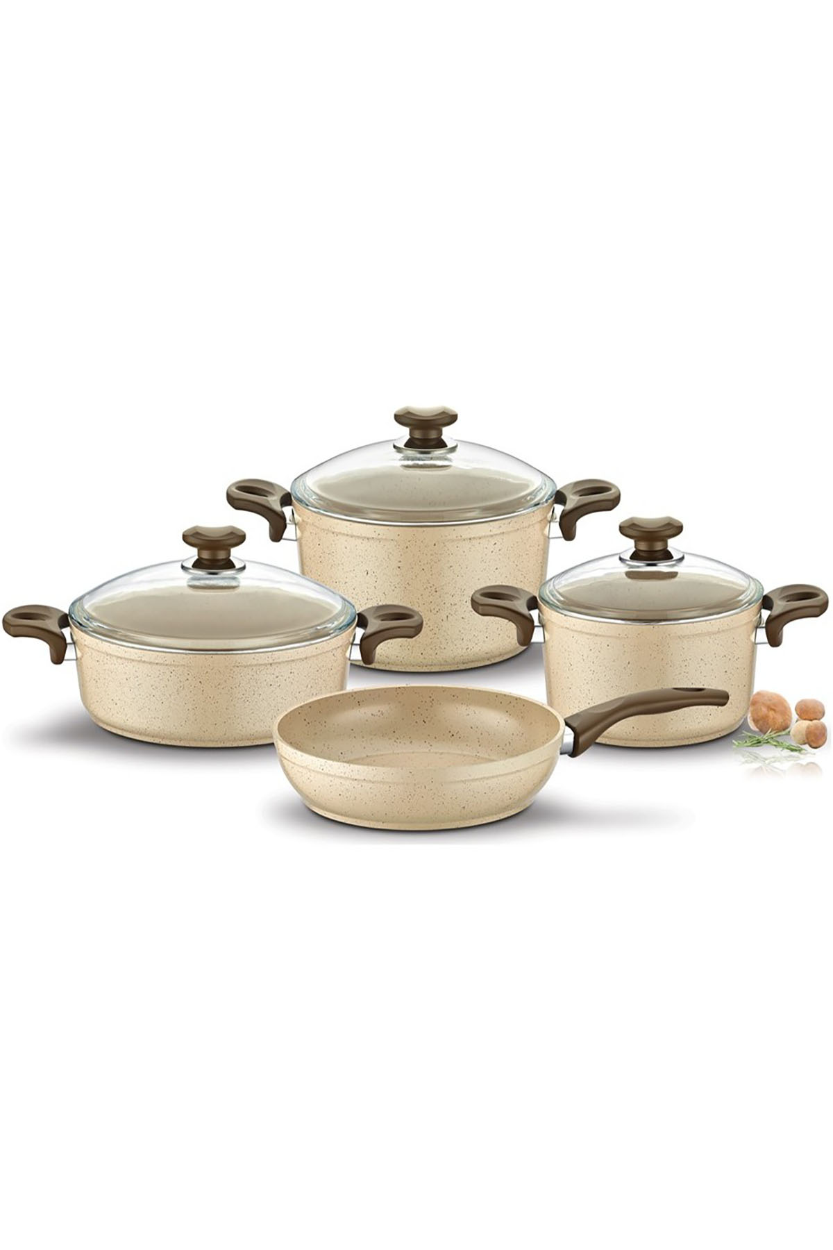 Gülsan Safran Granit 7 Parça Set - Siyah