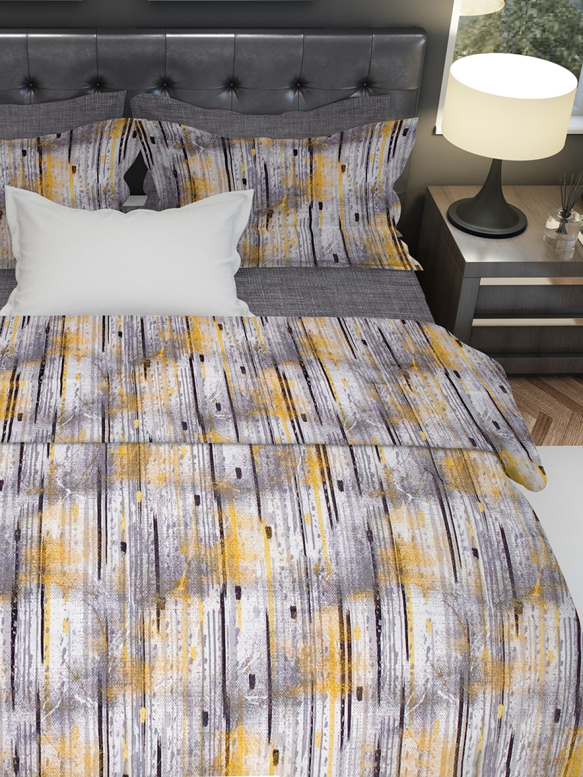 Harmony %100 Pamuk Lastikli Çarşaflı Çift Kişilik Nevresim Takımı - Sarı Harmony %100 Pamuk Lastikli Çarşaflı Çift Kişilik Nevresim Takımı - Sarı