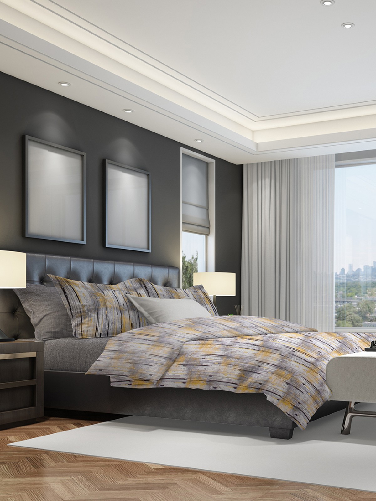 Harmony %100 Pamuk Lastikli Çarşaflı Çift Kişilik Nevresim Takımı - Sarı Harmony %100 Pamuk Lastikli Çarşaflı Çift Kişilik Nevresim Takımı - Sarı