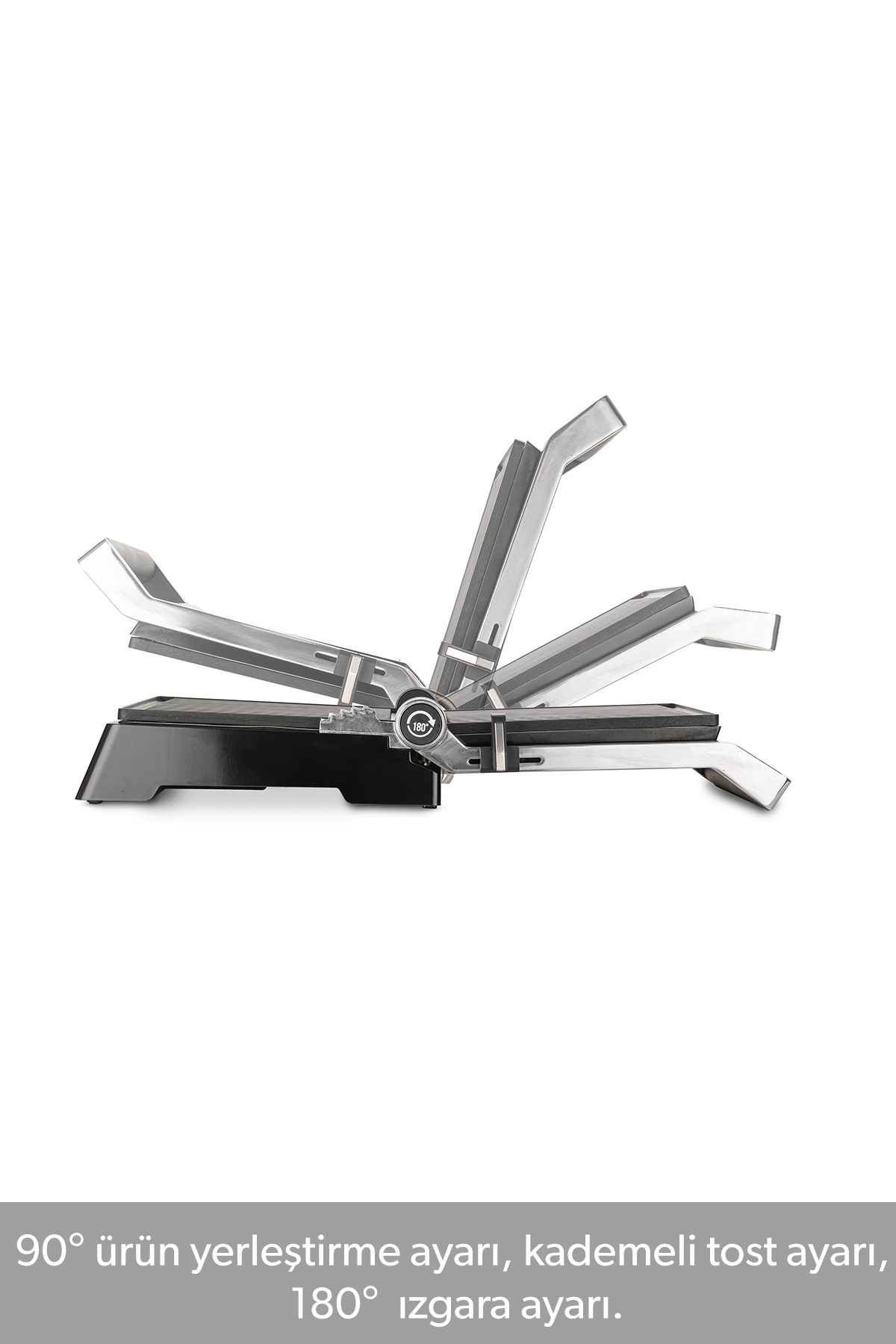 Homend Grilliant 1340H 4 Dilim Kapasiteli Inox Gövde Döküm Plakalı Tost ve Izgara Makinesi