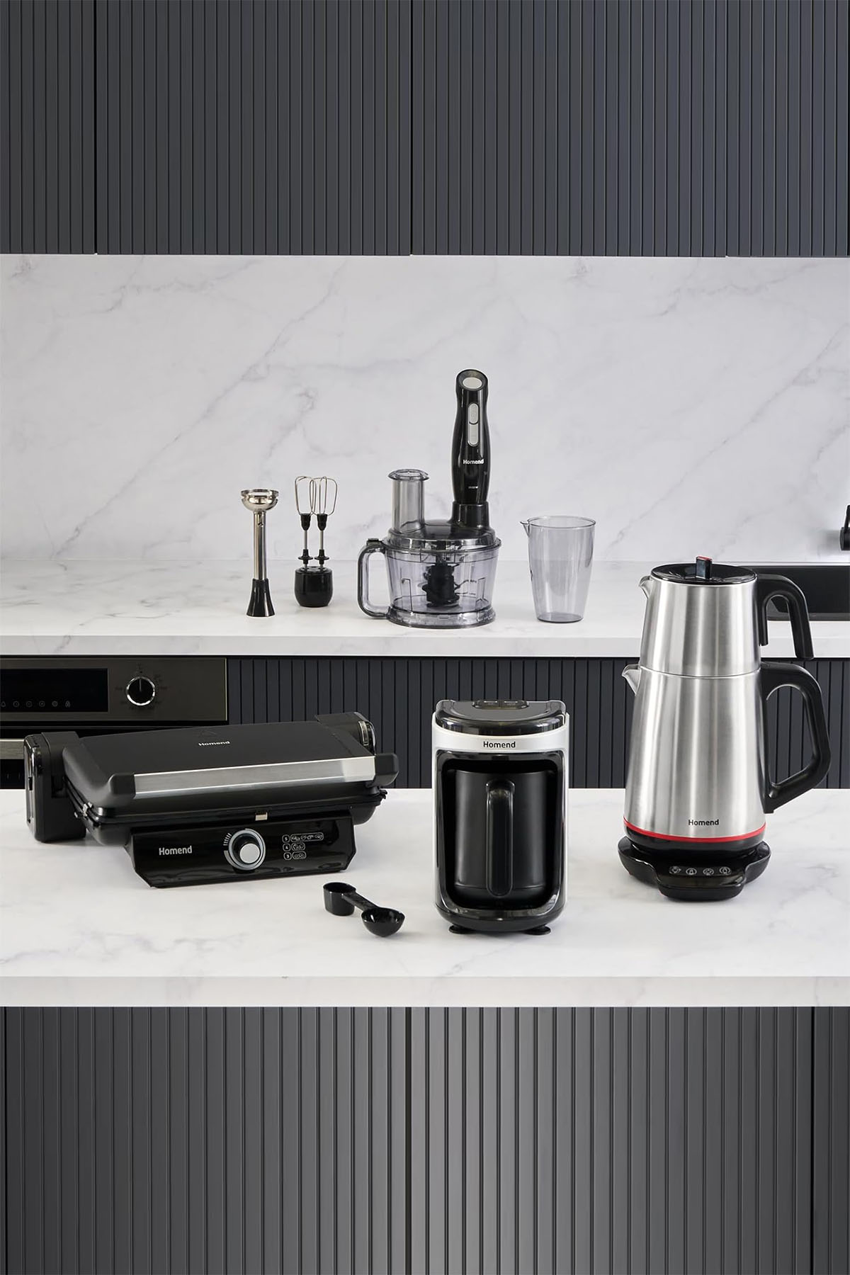 Homend Premium24 4'lü Elektrikli Çeyiz Seti Tost, Kahve, Çay Makinesi ve Blender Seti - Siyah Homend Premium24 4'lü Elektrikli Çeyiz Seti Tost, Kahve, Çay Makinesi ve Blender Seti - Siyah