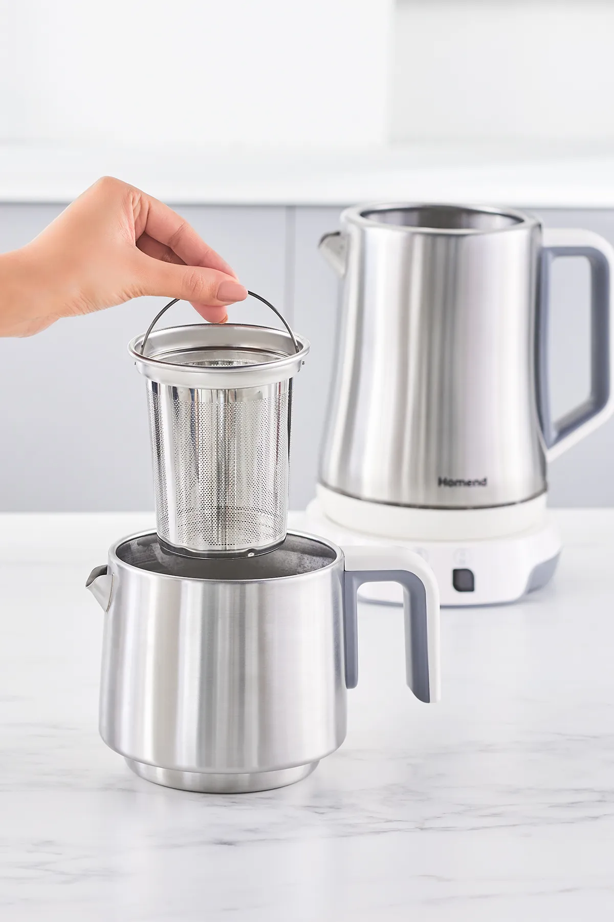 Homend Royaltea Elegant 1775H Konuşan Çay Makinesi - Inox Beyaz