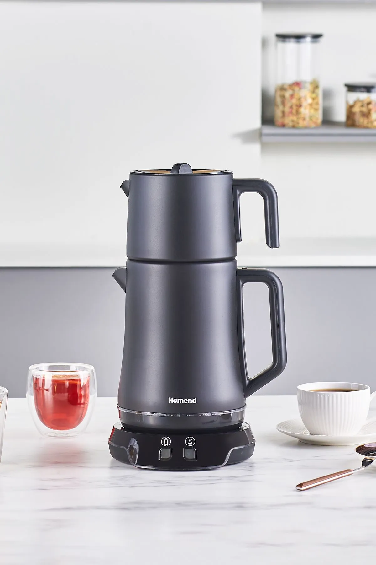 Homend Royaltea Elegant 1776H Çay Makinesi - Mat Siyah Homend Royaltea Elegant 1776H Çay Makinesi - Mat Siyah