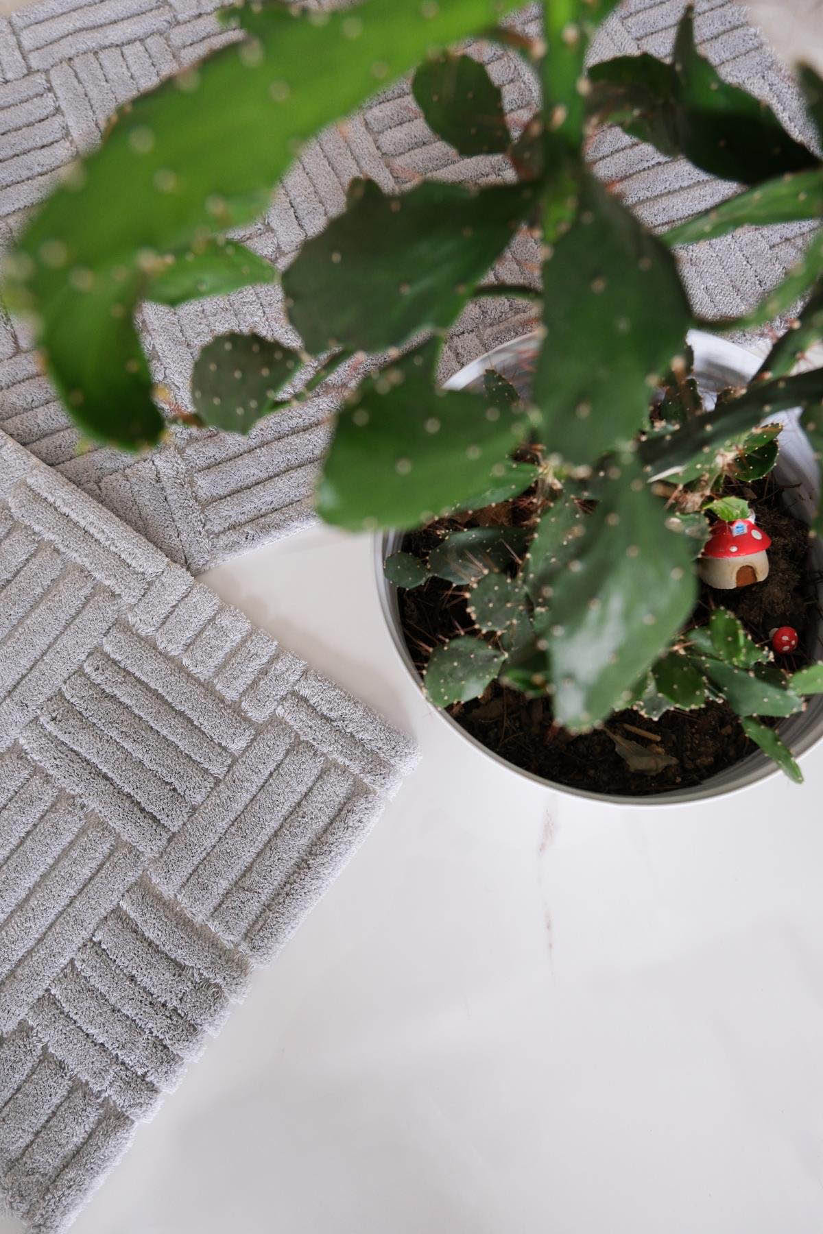 İyi Geceler %100 Pamuk Cubin 2 Parça Banyo Paspas Seti - Gri