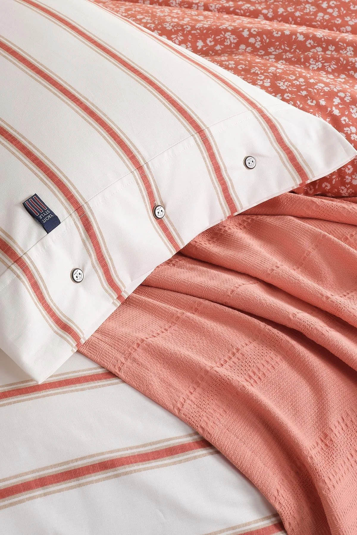 İyi Geceler Blue Marine Çift Kişilik Nevresimli Pike Takımı - Breezy Somon