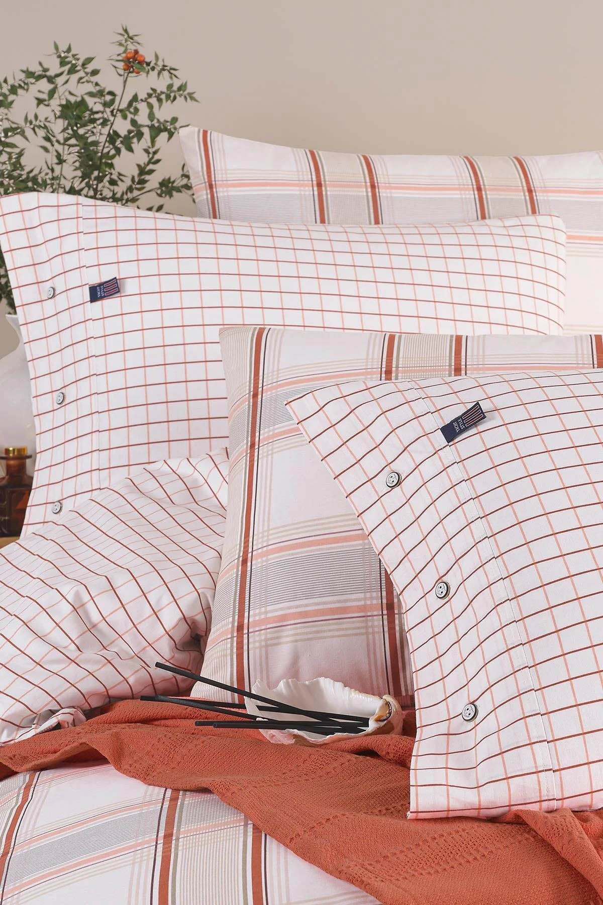 İyi Geceler Blue Marine Çift Kişilik Nevresimli Pike Takımı - Nautical Kiremit