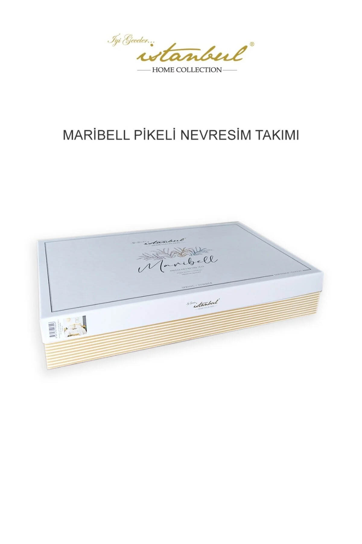 İyi Geceler Maribell %100 Pamuklu Çift Kişilik 7 Parça Pikeli Nevresim Takımı Mavi - Mavi