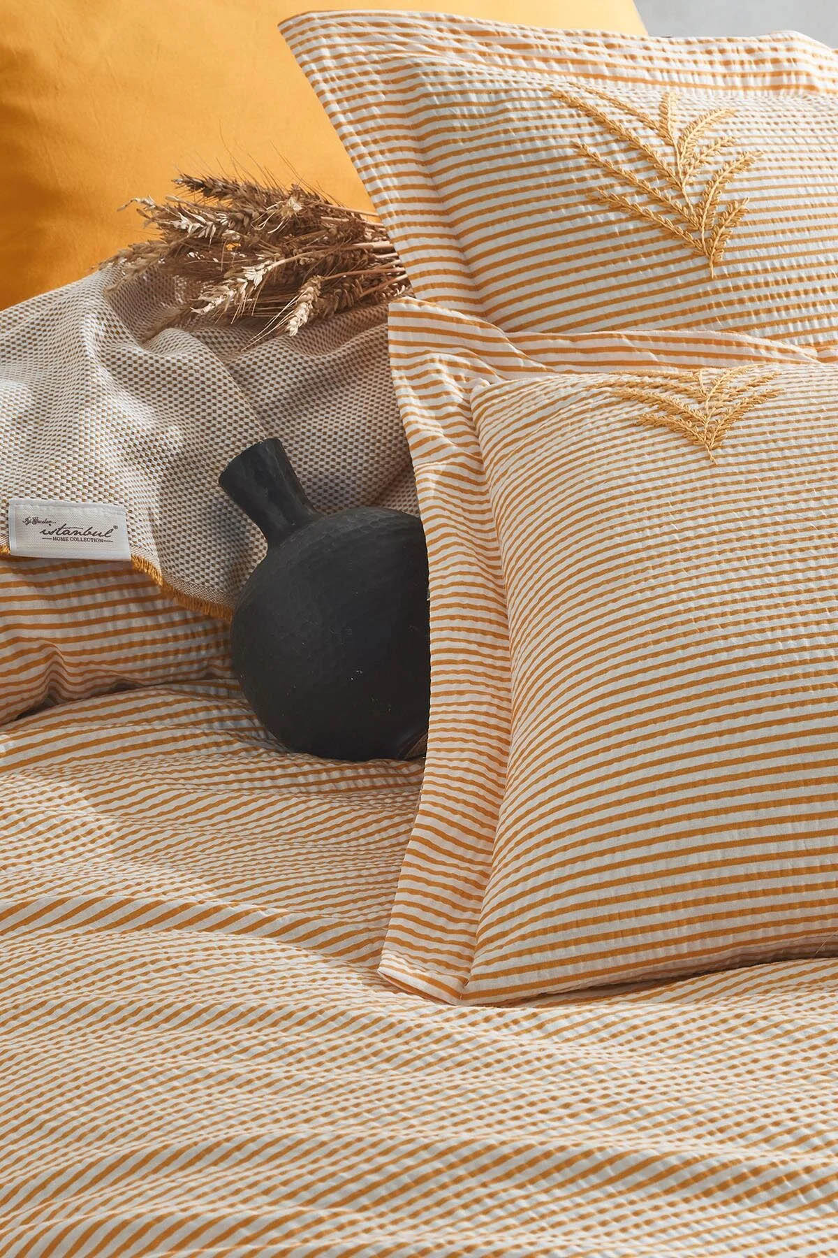 İyi Geceler Maribell Çift Kişilik Pikeli Nevresim Takımı - Hardal