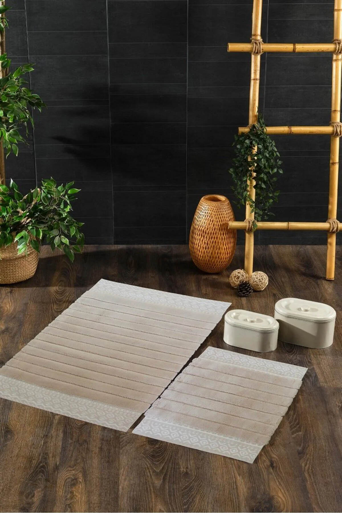 İyi Geceler Paku Pamuklu 2'li Paspas Seti - Bej