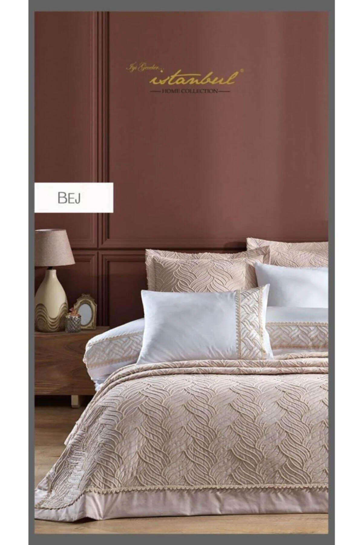 İyi Geceler Tallia Çift Kişilik Yatak Örtüsü - Bej İyi Geceler Tallia Çift Kişilik Yatak Örtüsü - Bej