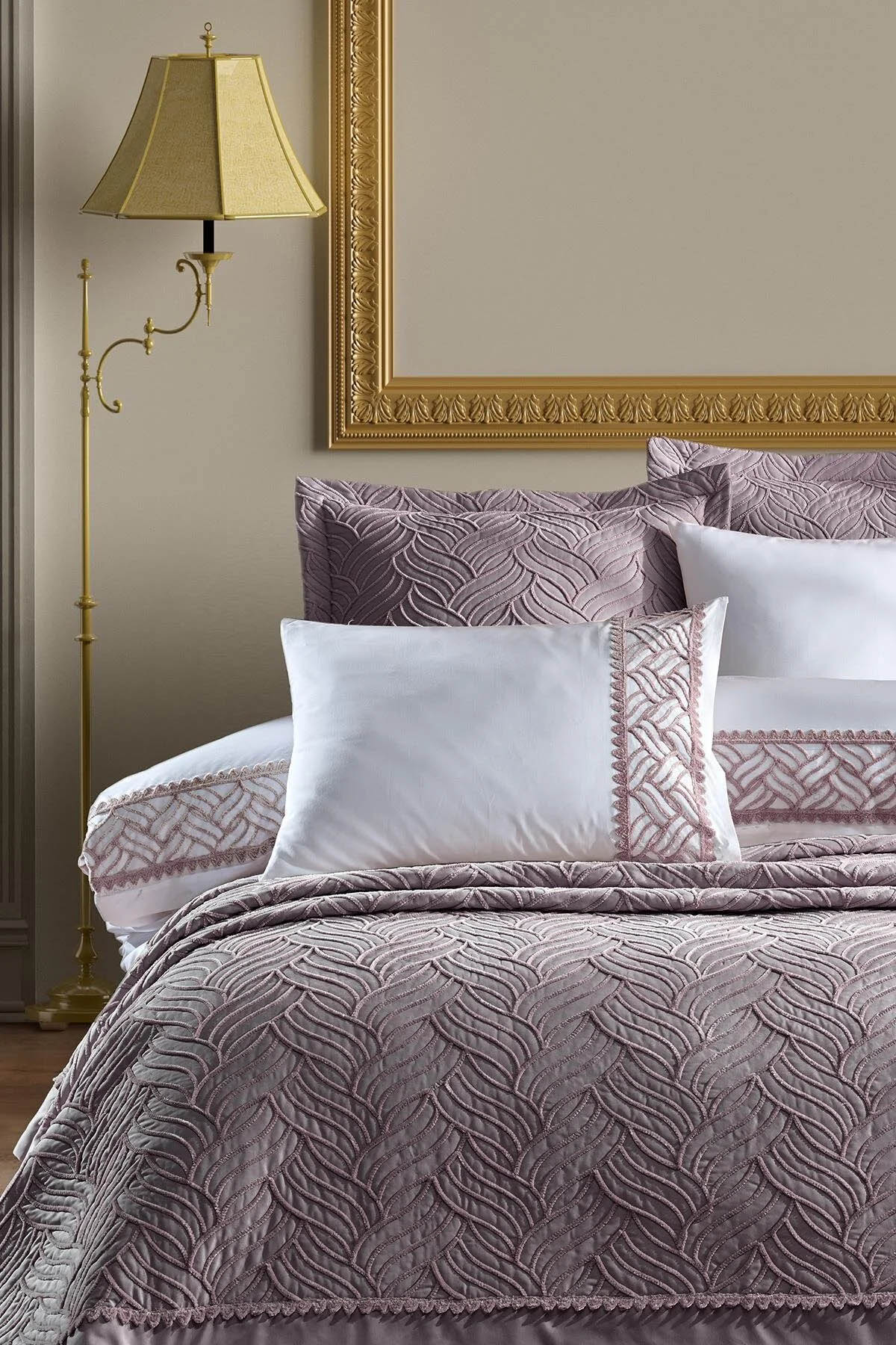 İyi Geceler Tallia Çift Kişilik Yatak Örtüsü Mürdüm - Mürdüm