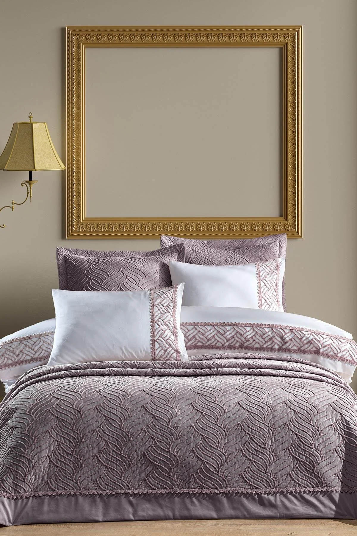 İyi Geceler Tallia Çift Kişilik Yatak Örtüsü Mürdüm - Mürdüm