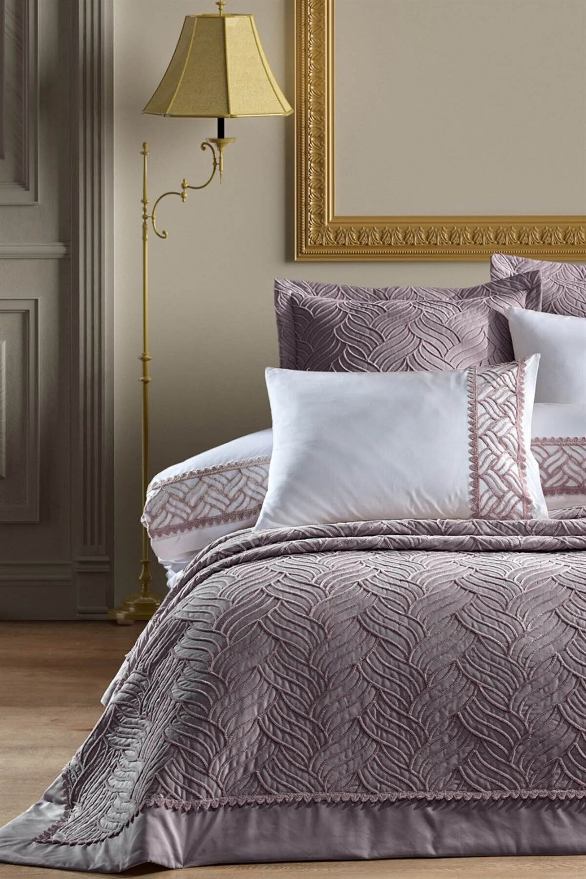 İyi Geceler Tallia Çift Kişilik Yatak Örtüsü Mürdüm - Mürdüm