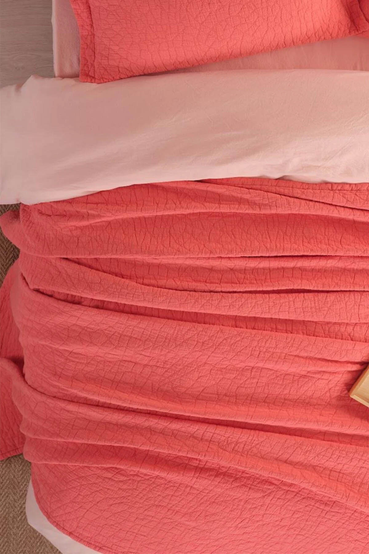 İyi Geceler Zen Stone Çift Kişilik %100 Pamuk Yatak Örtüsü Seti - Turuncu