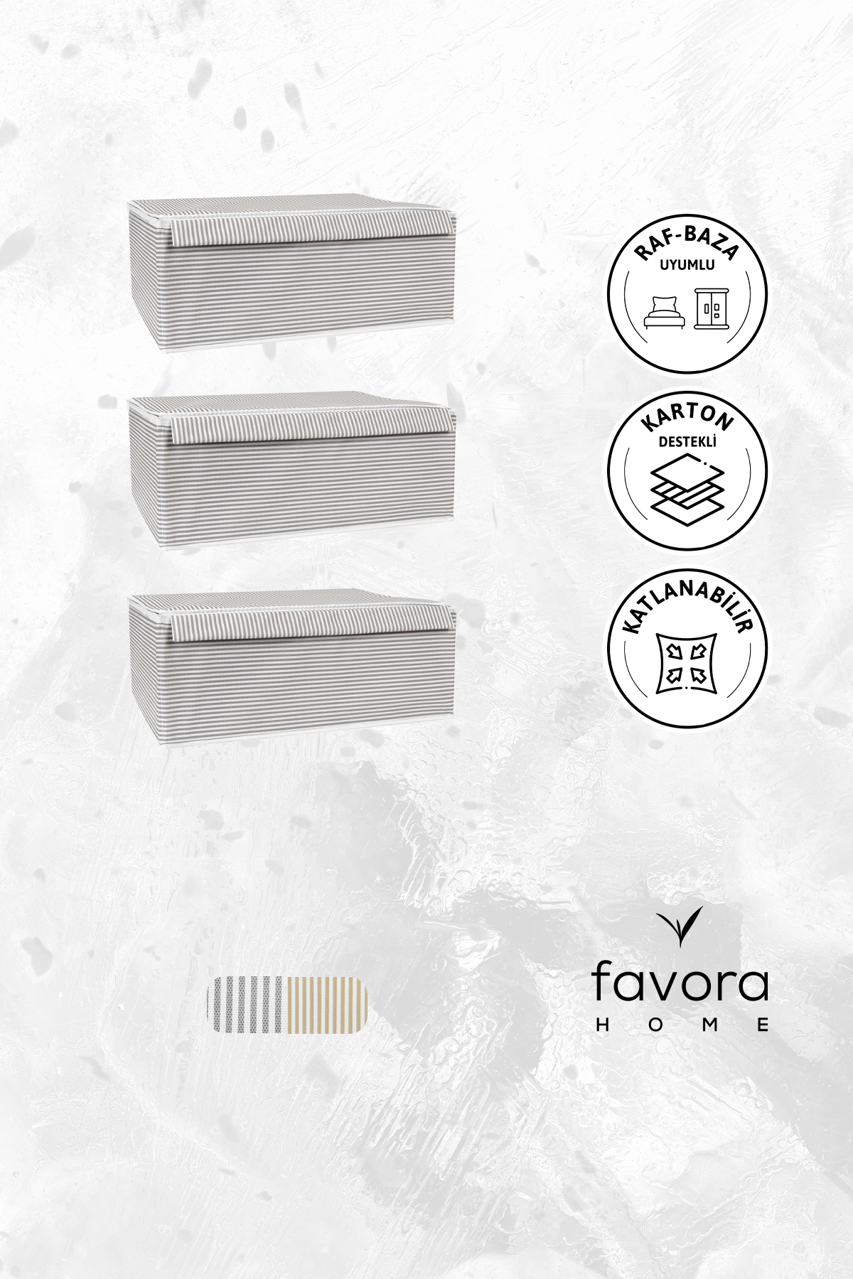 Kapaklı Baza 3lü Hurç 50x40x19 - Gri Kapaklı Baza 3lü Hurç 50x40x19 - Gri