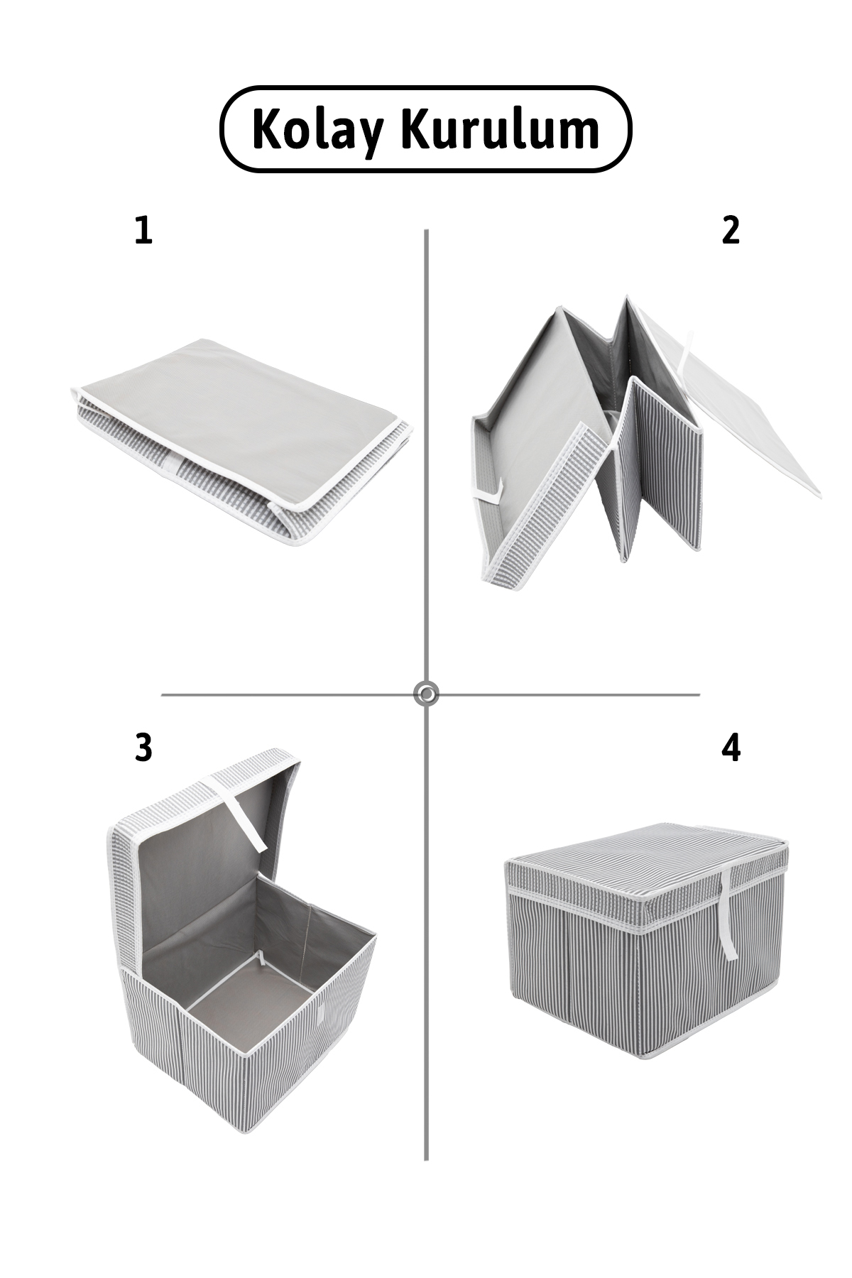 Kapaklı Baza 8li Hurç 50x40x19 - Gri Kapaklı Baza 8li Hurç 50x40x19 - Gri