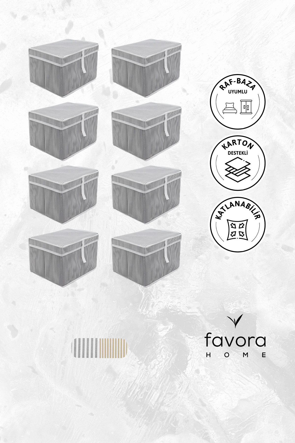 Kapaklı Baza 8li Hurç 50x40x19 - Gri Kapaklı Baza 8li Hurç 50x40x19 - Gri