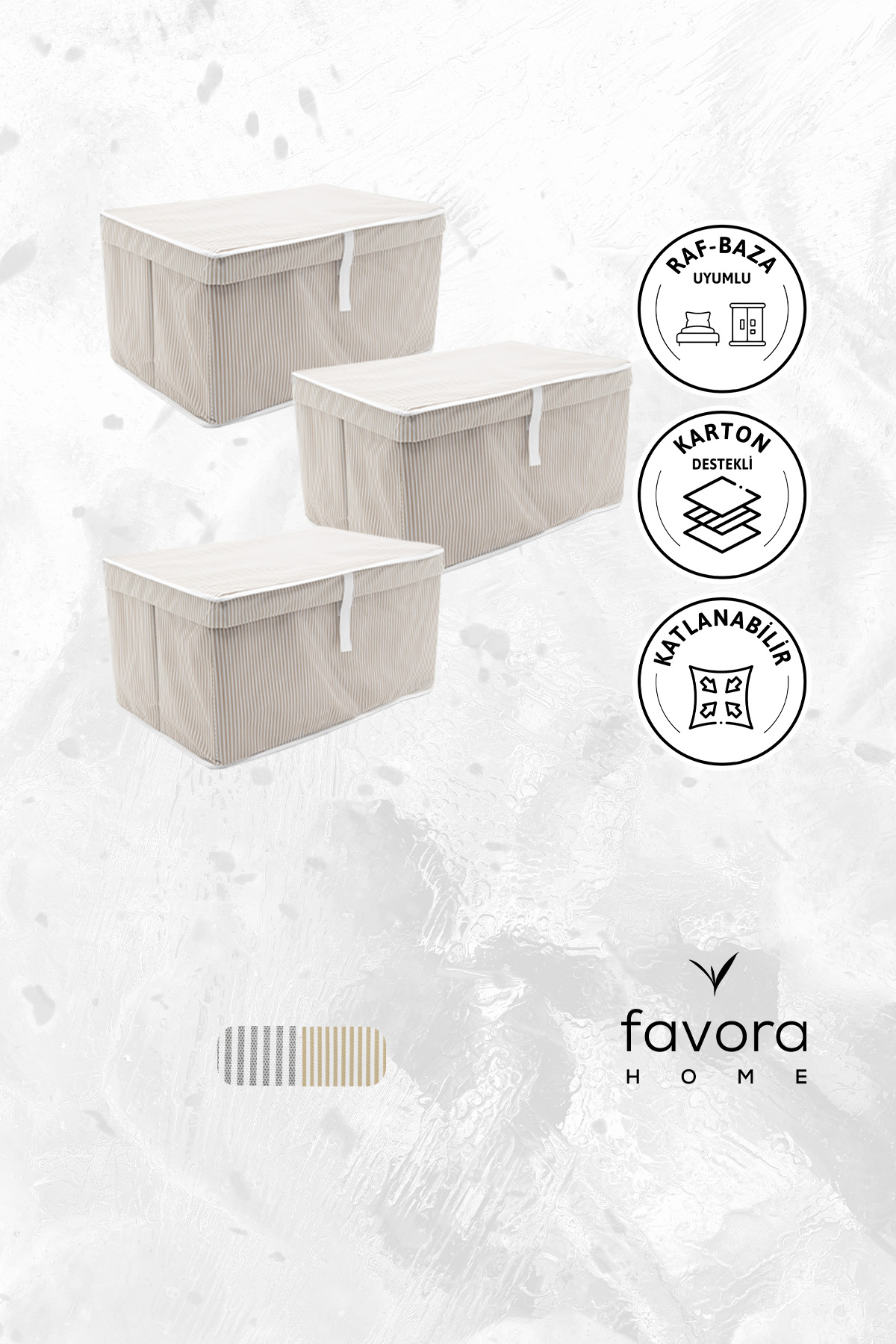 Kapaklı Mega 3'lü Hurç 60x40x30 - Kahverengi