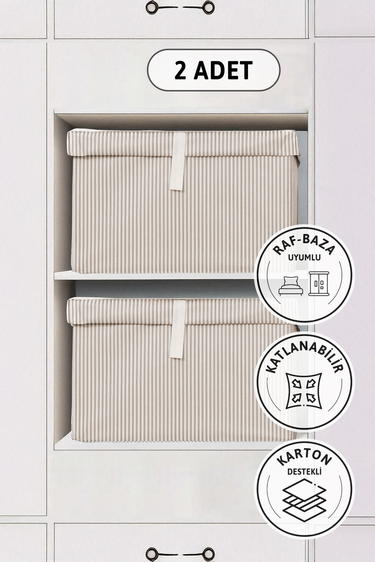 Kapaklı Mega Plus 2li Hurç 70x40x30 - Kahverengi