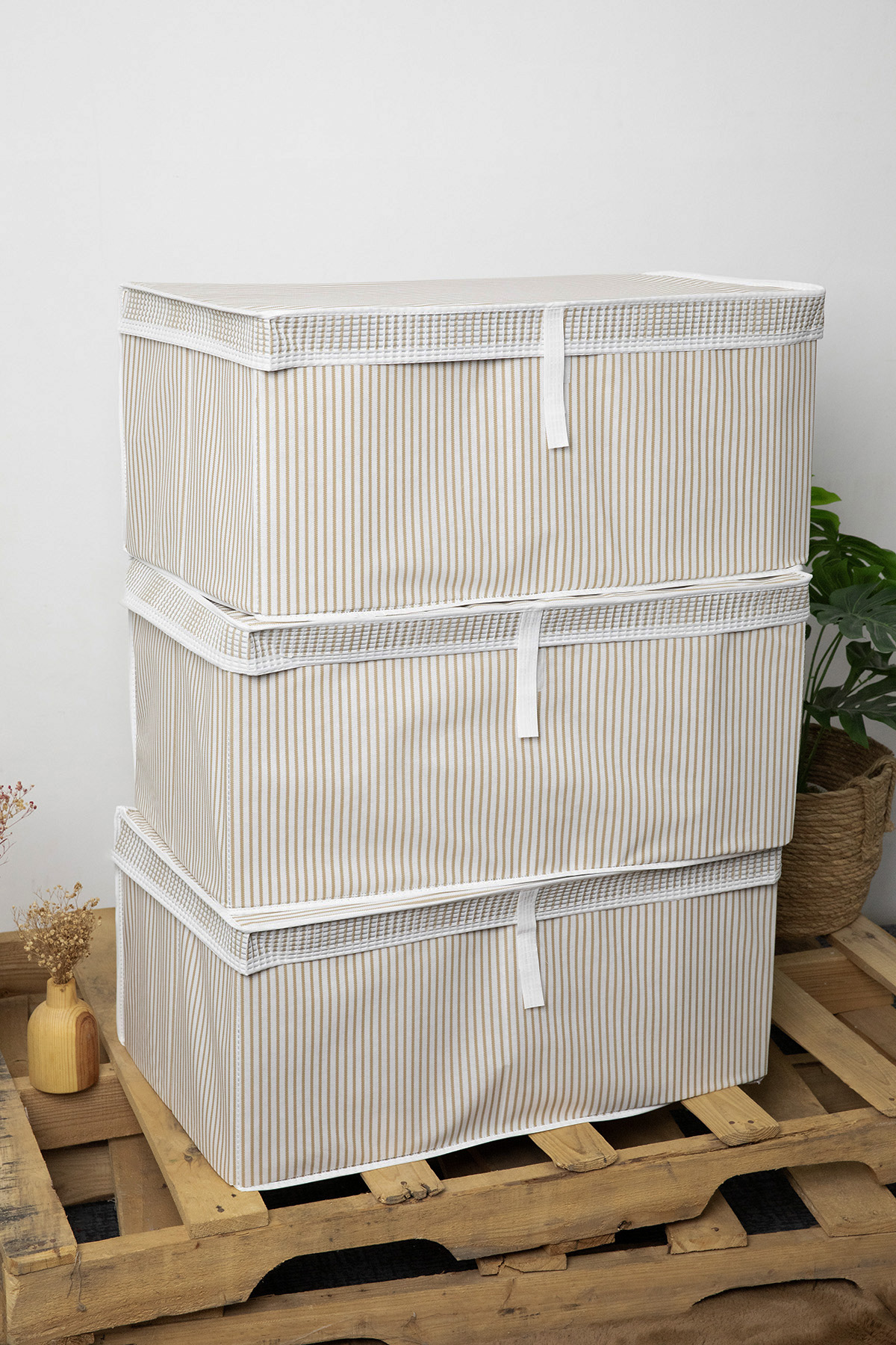 Kapaklı Mega Plus 3lü Hurç 70x40x30 - Kahverengi Kapaklı Mega Plus 3lü Hurç 70x40x30 - Kahverengi