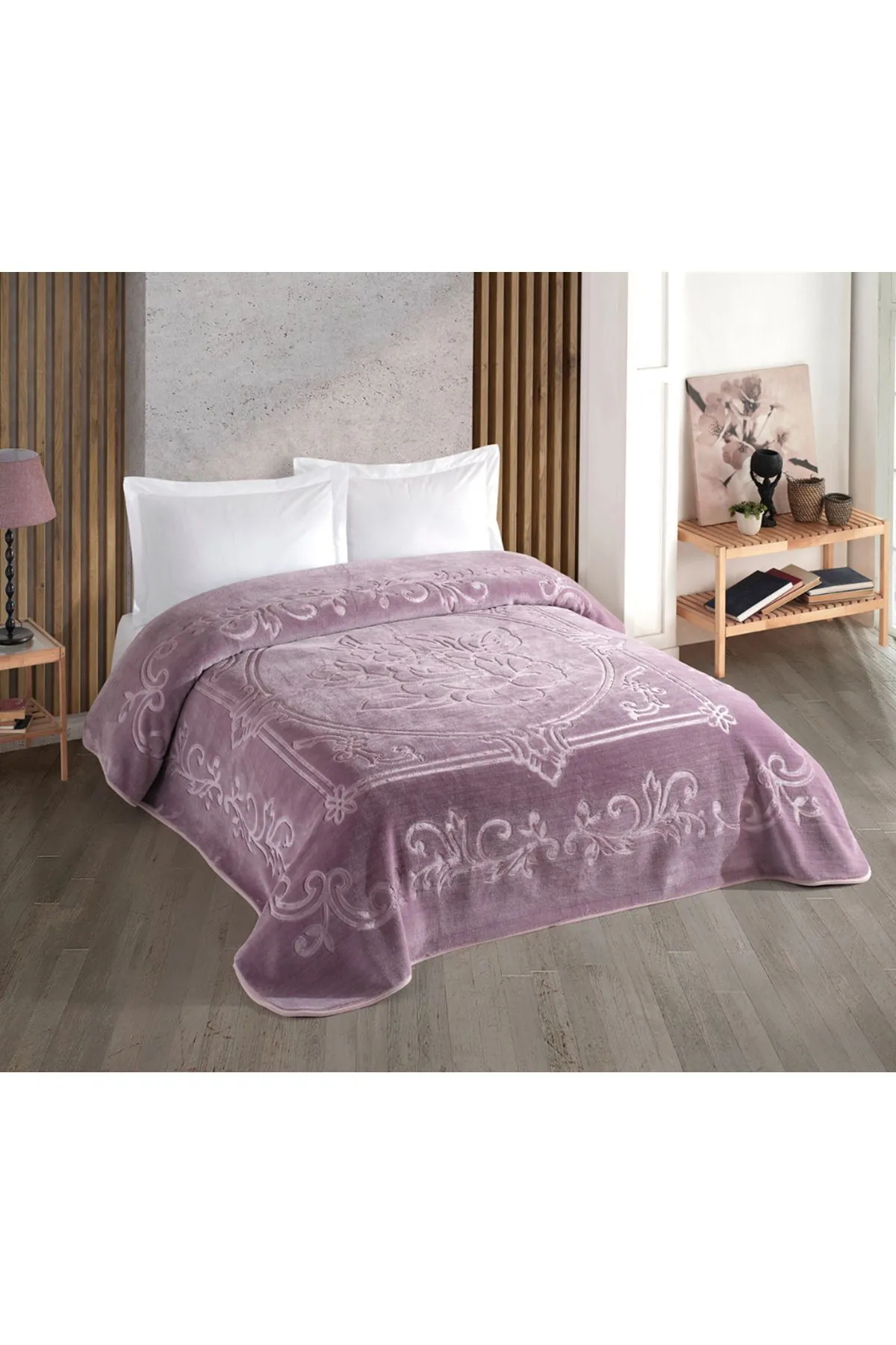 Kristal Blankent Çift Kişilik Battaniye 220x240 - Lila Kristal Blankent Çift Kişilik Battaniye 220x240 - Lila