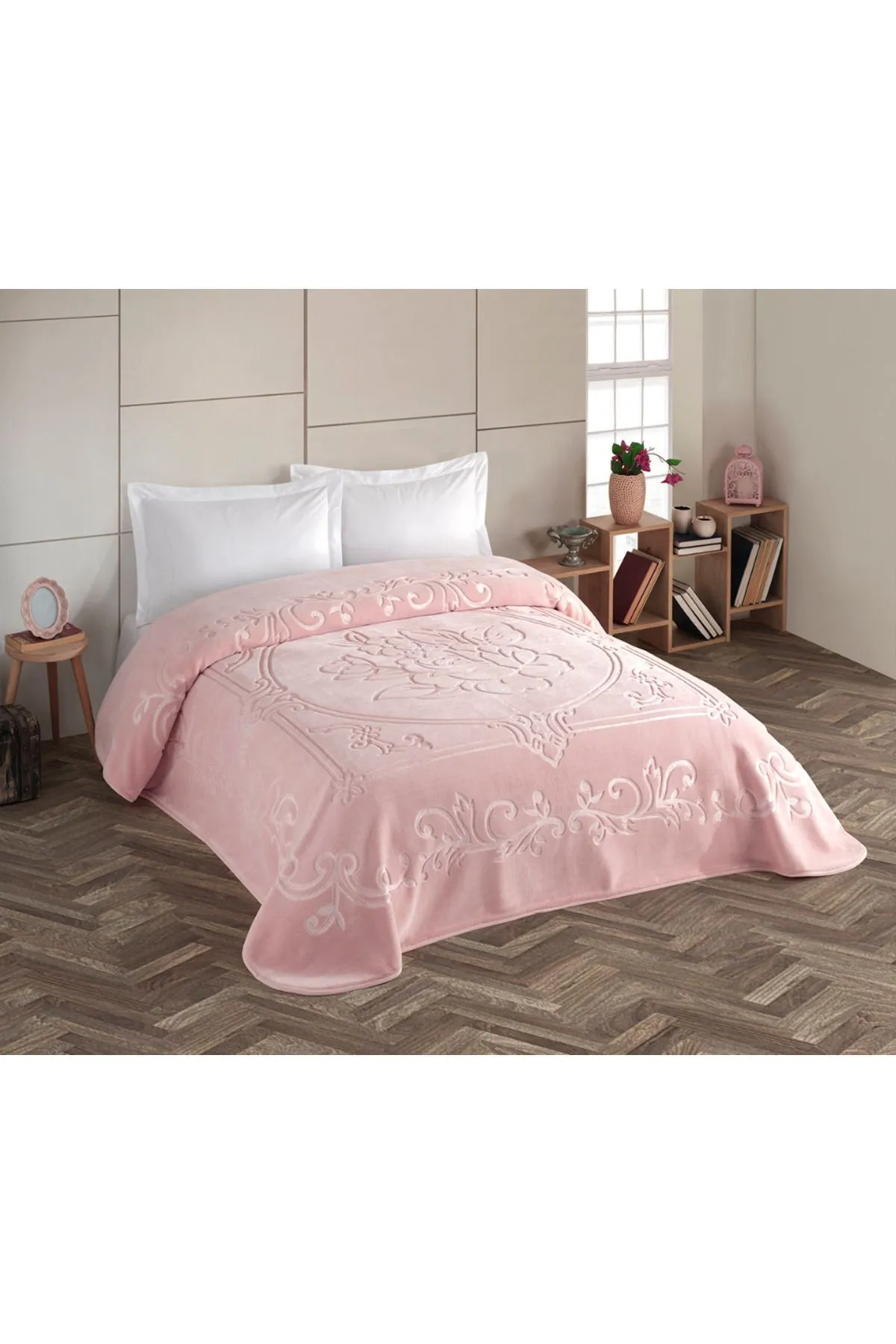 Kristal Blankent Çift Kişilik Battaniye 220x240 - Pudra Kristal Blankent Çift Kişilik Battaniye 220x240 - Pudra