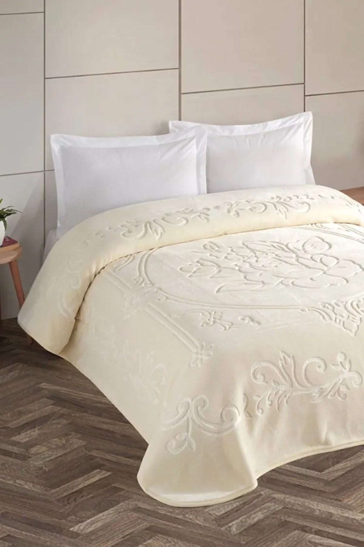Kristal Blankent Çift Kişilik Battaniye 220x240 - Ekru Kristal Blankent Çift Kişilik Battaniye 220x240 - Ekru