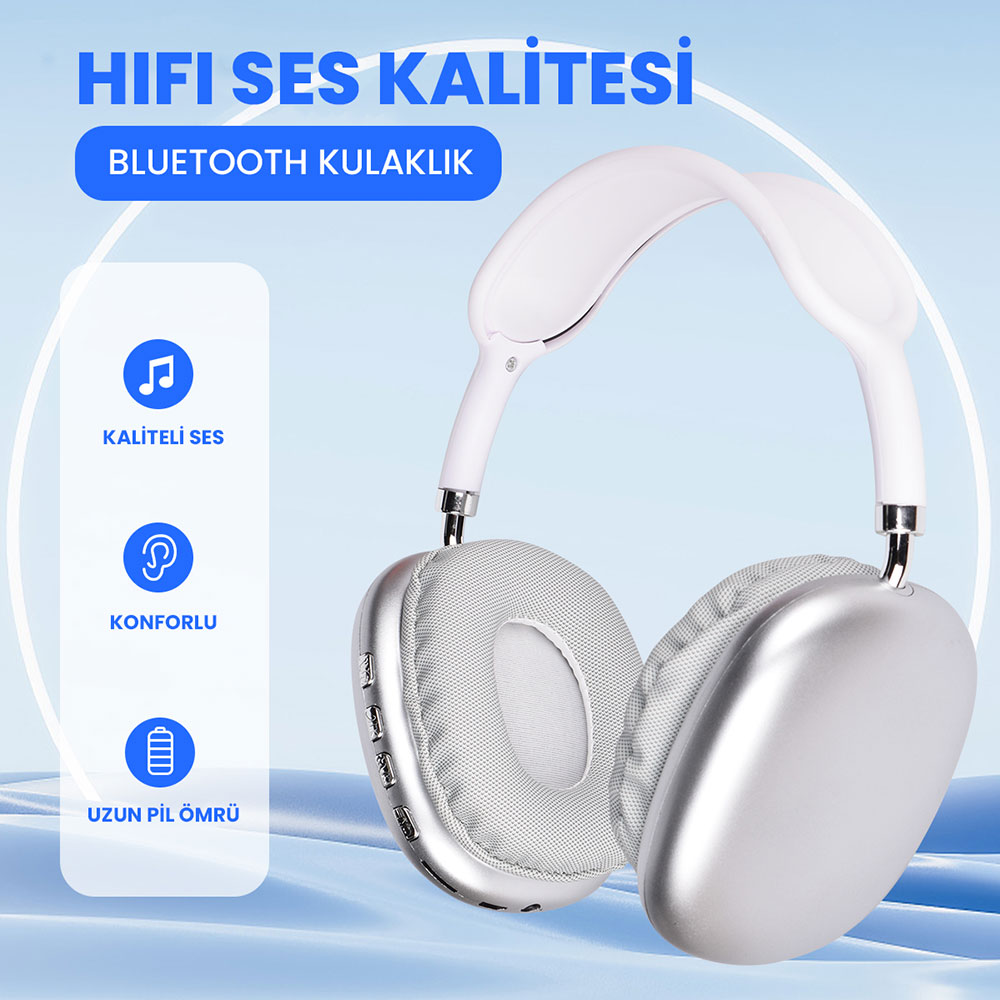 Lapas Bluetooth Kulaklık P10 - Gümüş