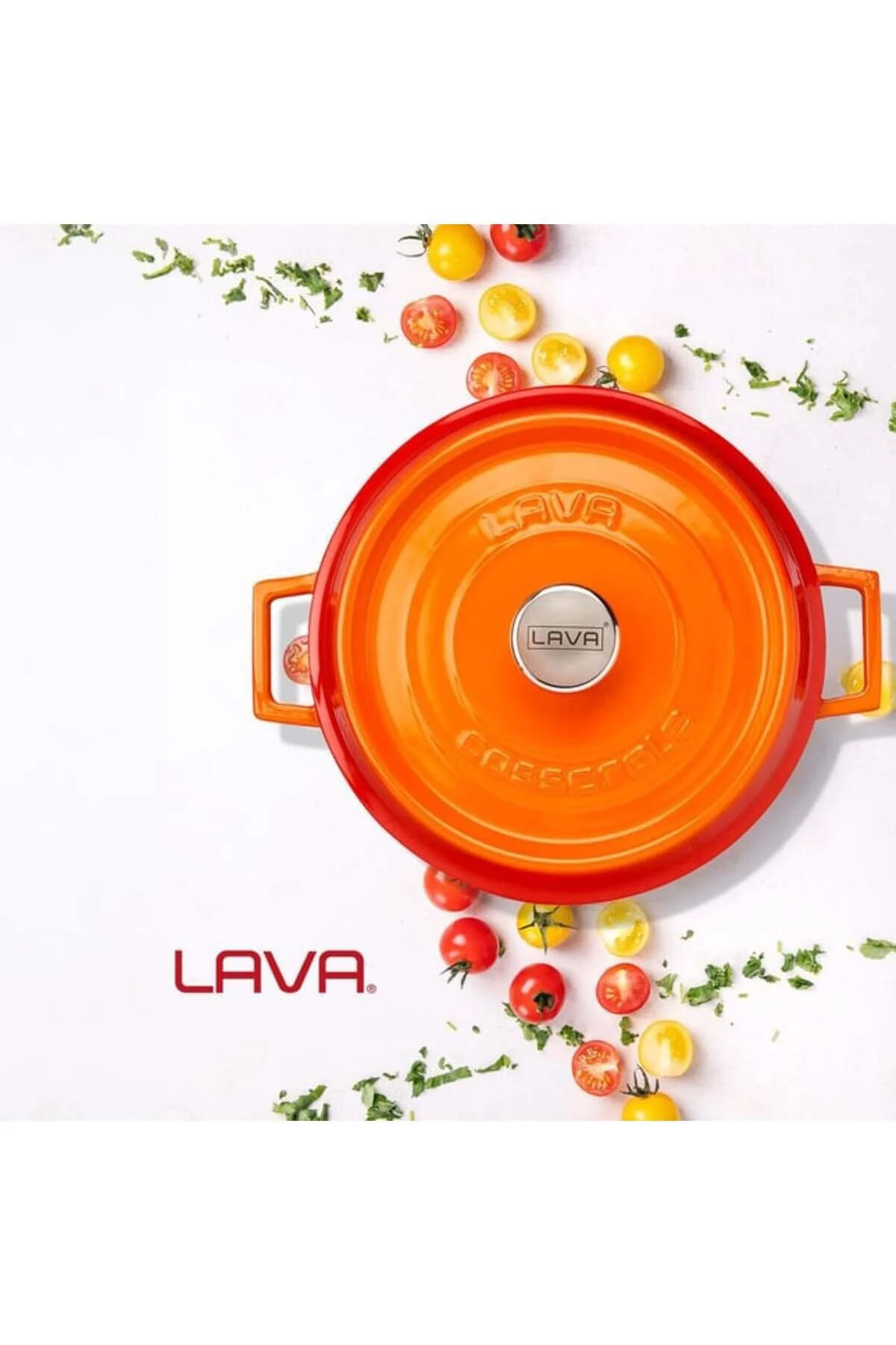 Lava 28 Cm Renkli Yayvan Tencere-Turuncu