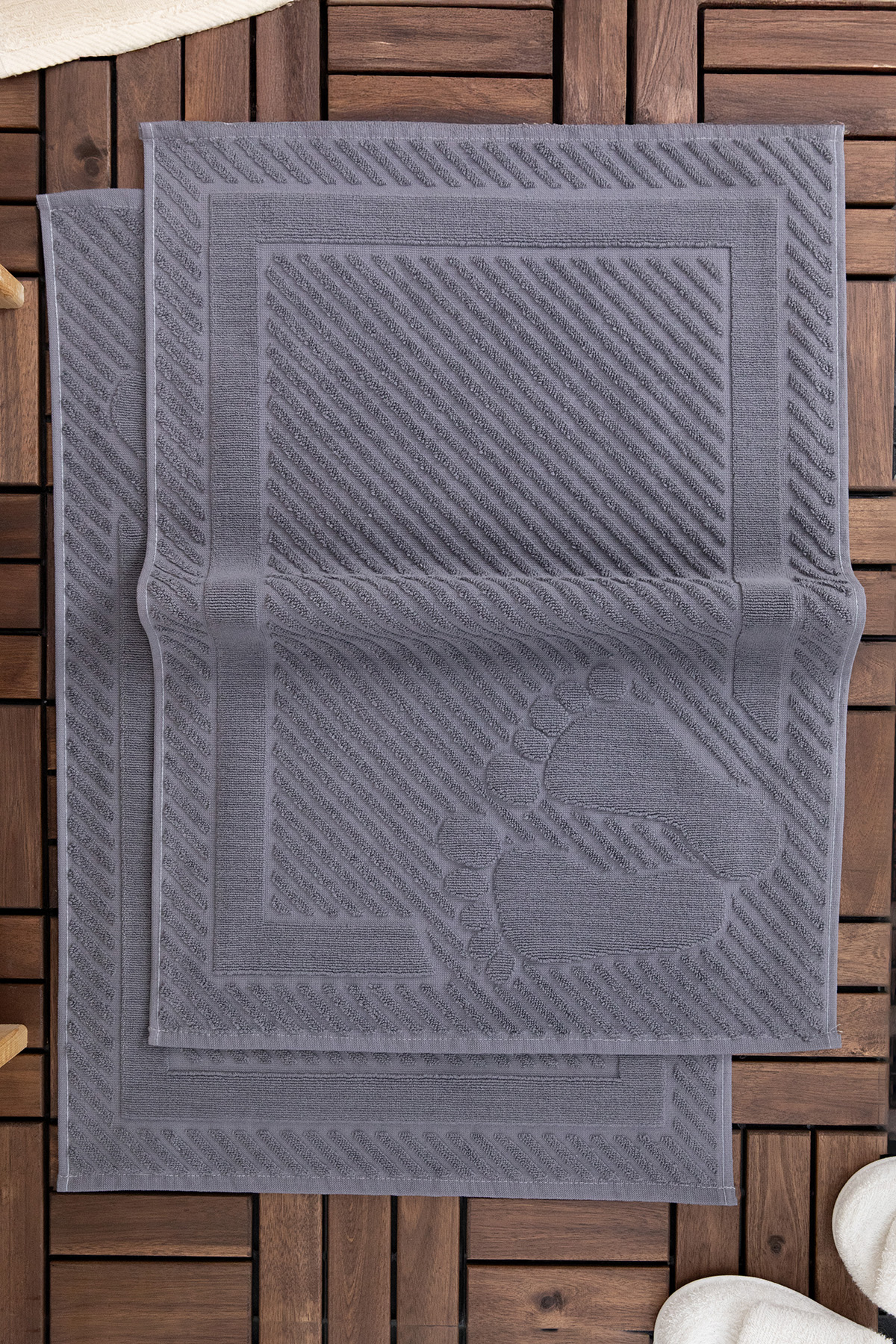 Leoline %100 Pamuk Premium 2'li Ayak Havlusu - Antrasit Leoline %100 Pamuk Premium 2'li Ayak Havlusu - Antrasit